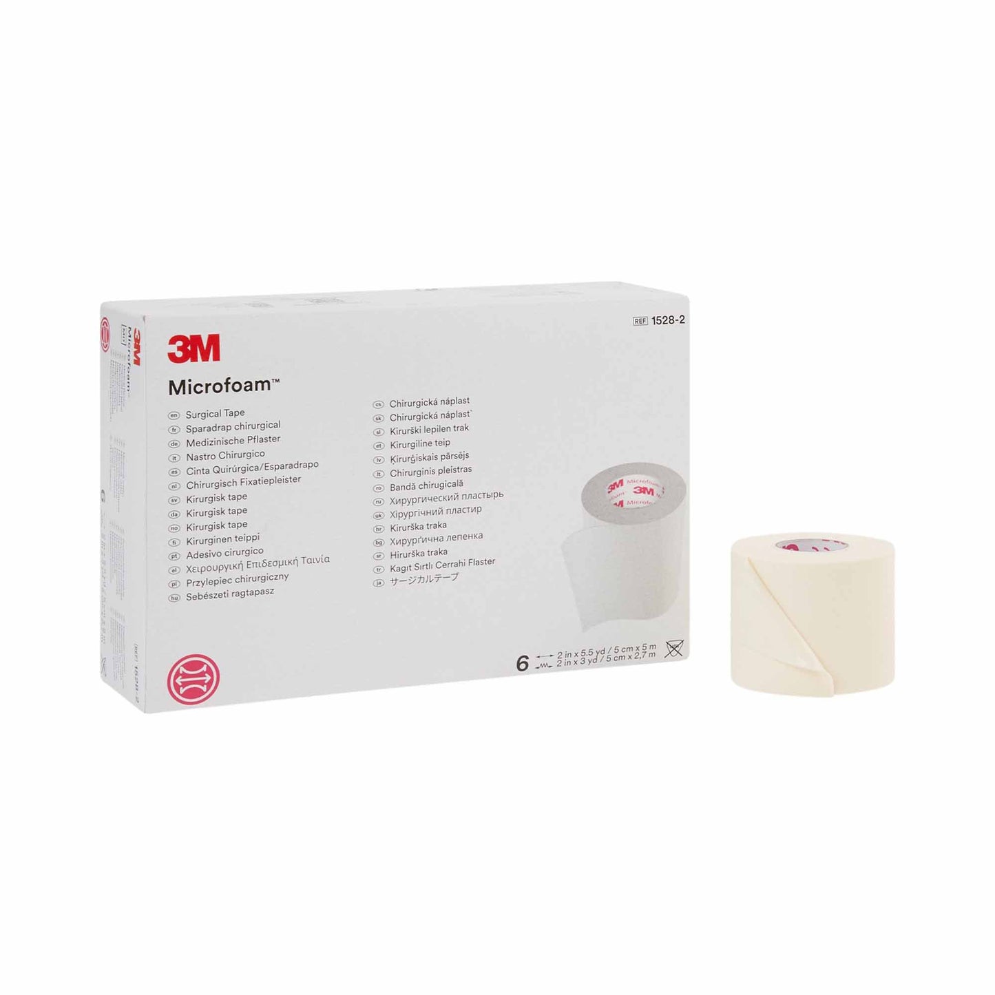 3M™ Microfoam™ Medical Tape White 2 Inch X 5-1/2 Yard Elastic / Foam NonSterile (5961_BX)