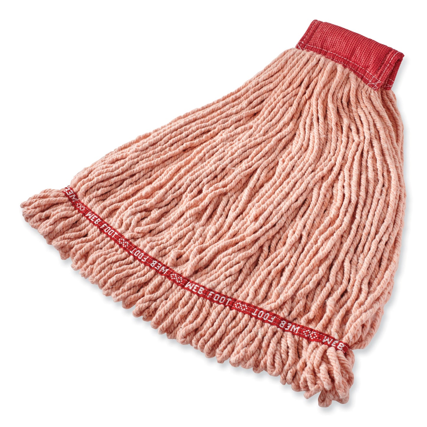 Rubbermaid® Commercial Web Foot BLEND SHRINKLESS Mop Head, Cotton/Synthetic, Small, Orange, 6/Carton (RCPFGA25306OR00)