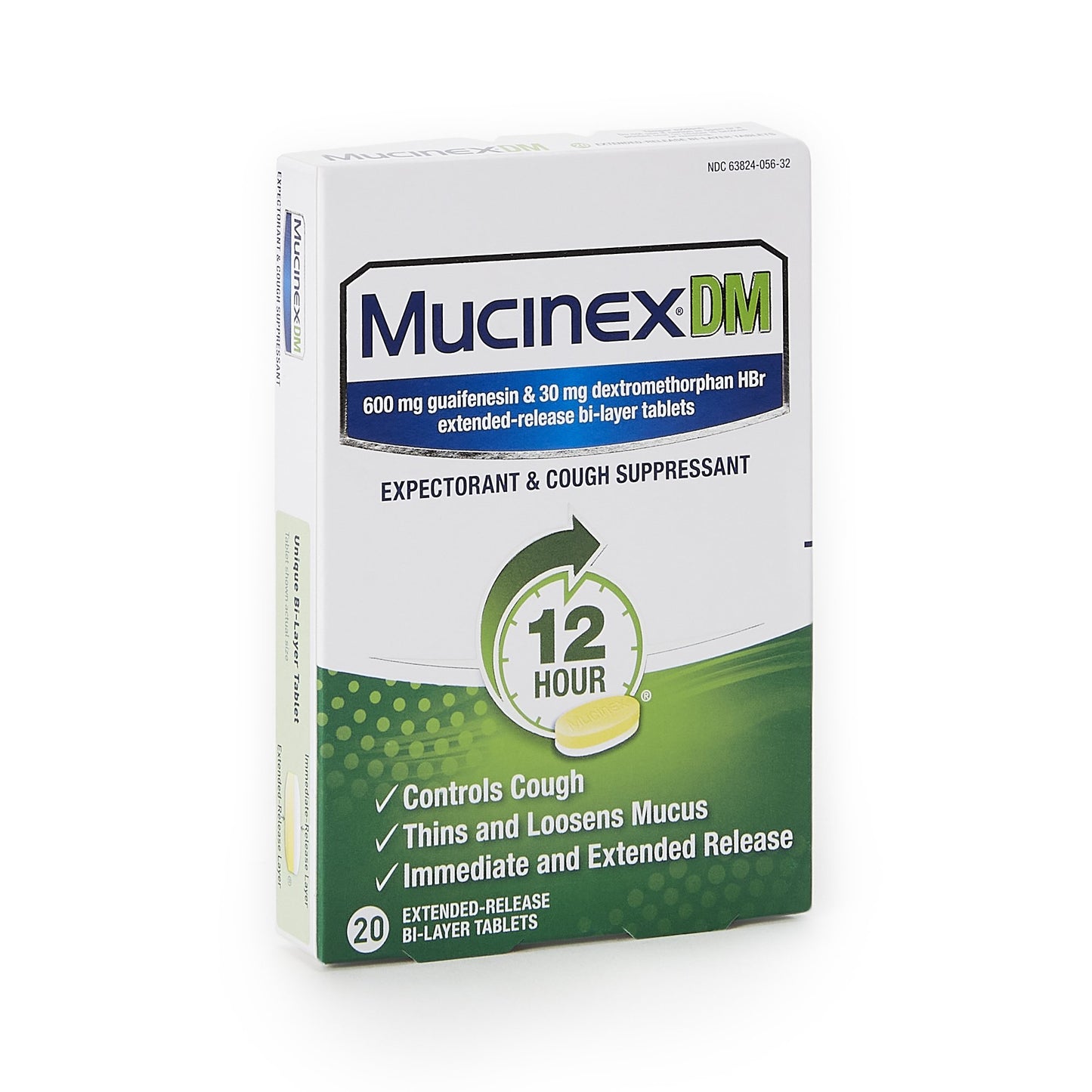 Mucinex® DM Cold and Cough Relief 600 mg - 30 mg Strength Tablet 20 per Box (718856_BX)