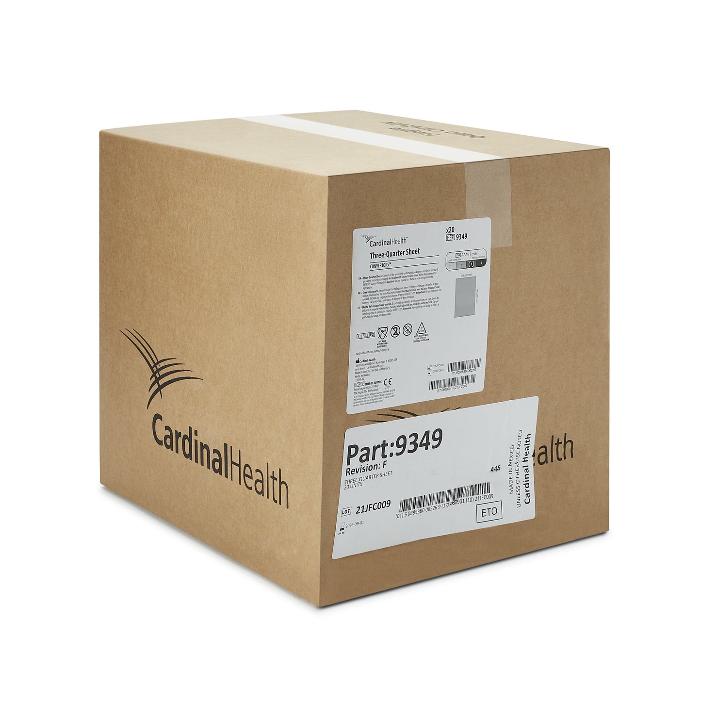 Cardinal General Purpose Drape Three-Quarter Drape 57 W X 76 L Inch Sterile (269986_CS)