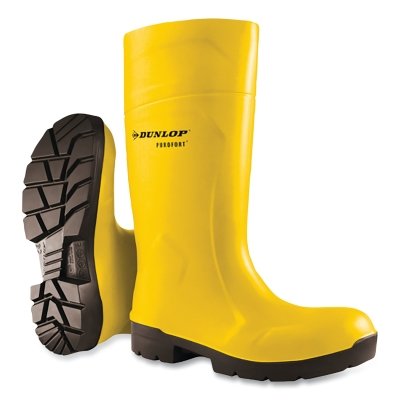 Dunlop® Protective Footwear Purofort® FoodPro MultiGrip Boots, Men's 8, Polyurethane, Yellow/Black (868-612315508)