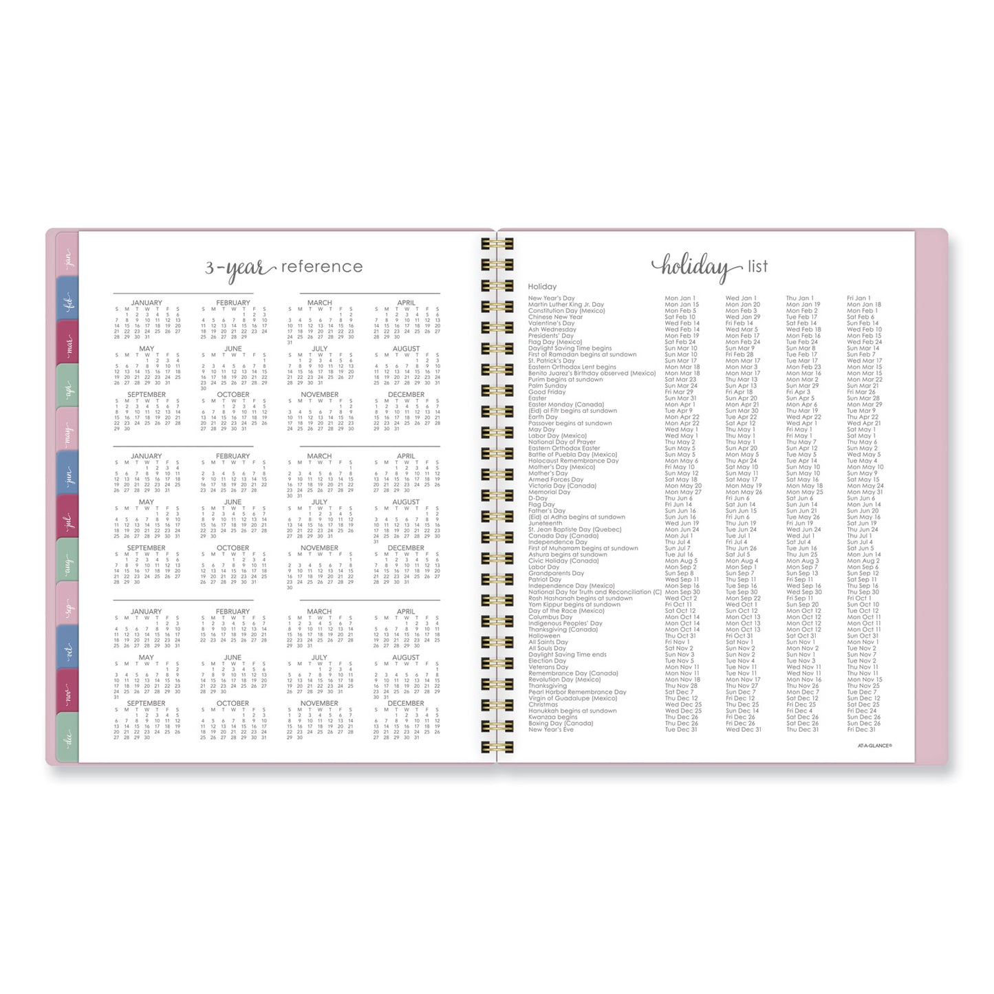 AT-A-GLANCE® Harmony Weekly/Monthly Poly Planner, 8.81 x 7.88, Pink Cover, 13-Month: Jan 2026 to Jan 2027 (AAG109980527)