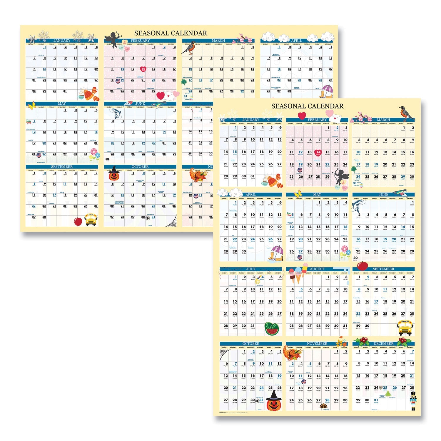 house-of-doolittle-recycled-seasonal-laminated-wall-calendar-num-hod3983_1