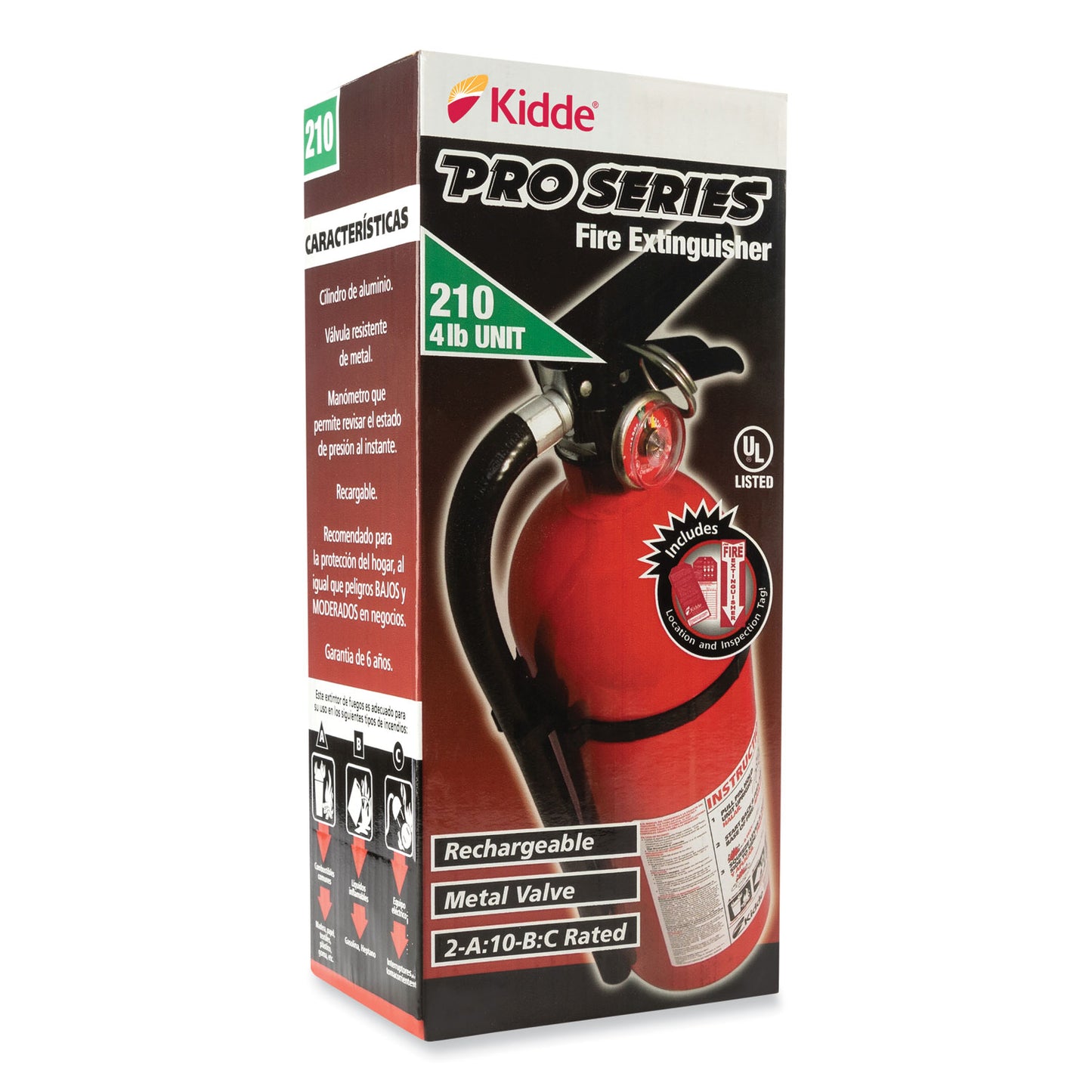 Kidde Pro 210 Fire Extinguisher, 2-A:10-B:C (KID21033044)