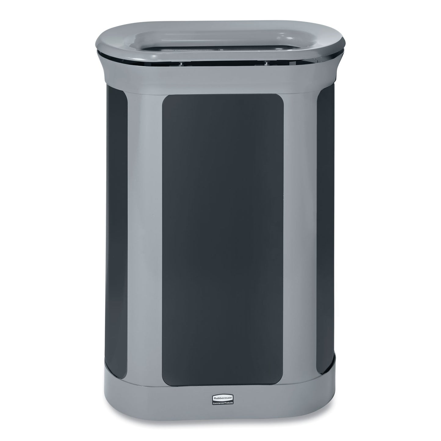 Rubbermaid® Commercial ENHANCE Series Waste Receptacle, 13 gal, Metal, Pearl Gray/Umbra Gray (RCP2172851)