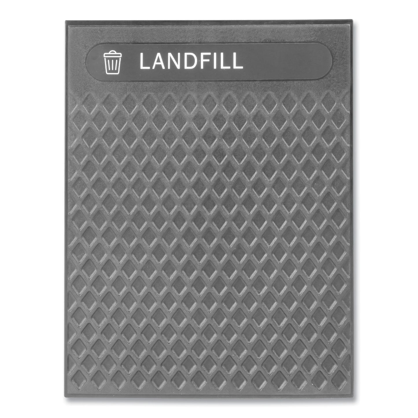 Rubbermaid® Commercial Medium Prelabeled Landfill Waste Panels for Tailor and Landmark Series Containers, 20.72" x 0.5" x 27.95", Black, 4/Carton (RCP2182671)