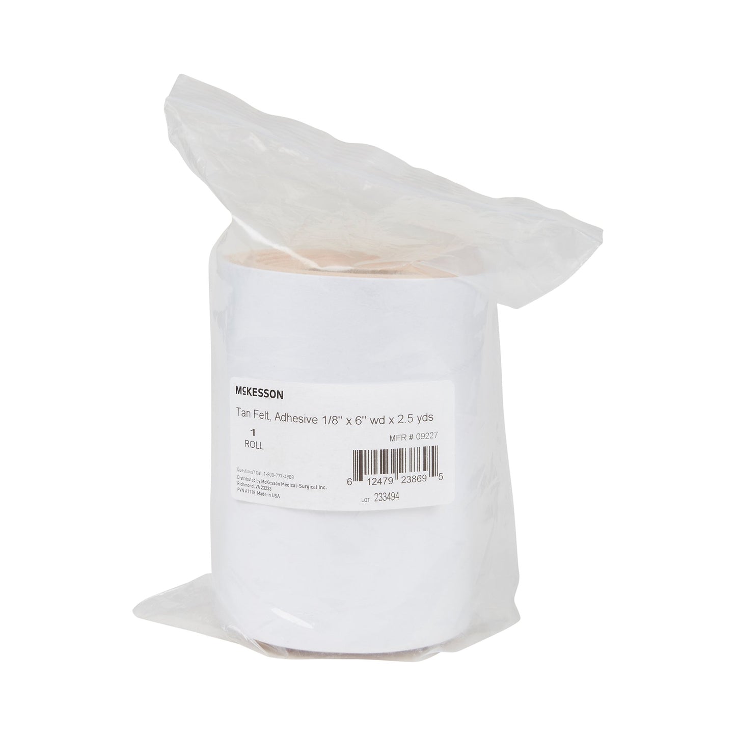 McKesson Orthopedic Felt Roll Adhesive 6 Inch X 2.5 Yard Wool / Rayon NonSterile (1112375_RL)