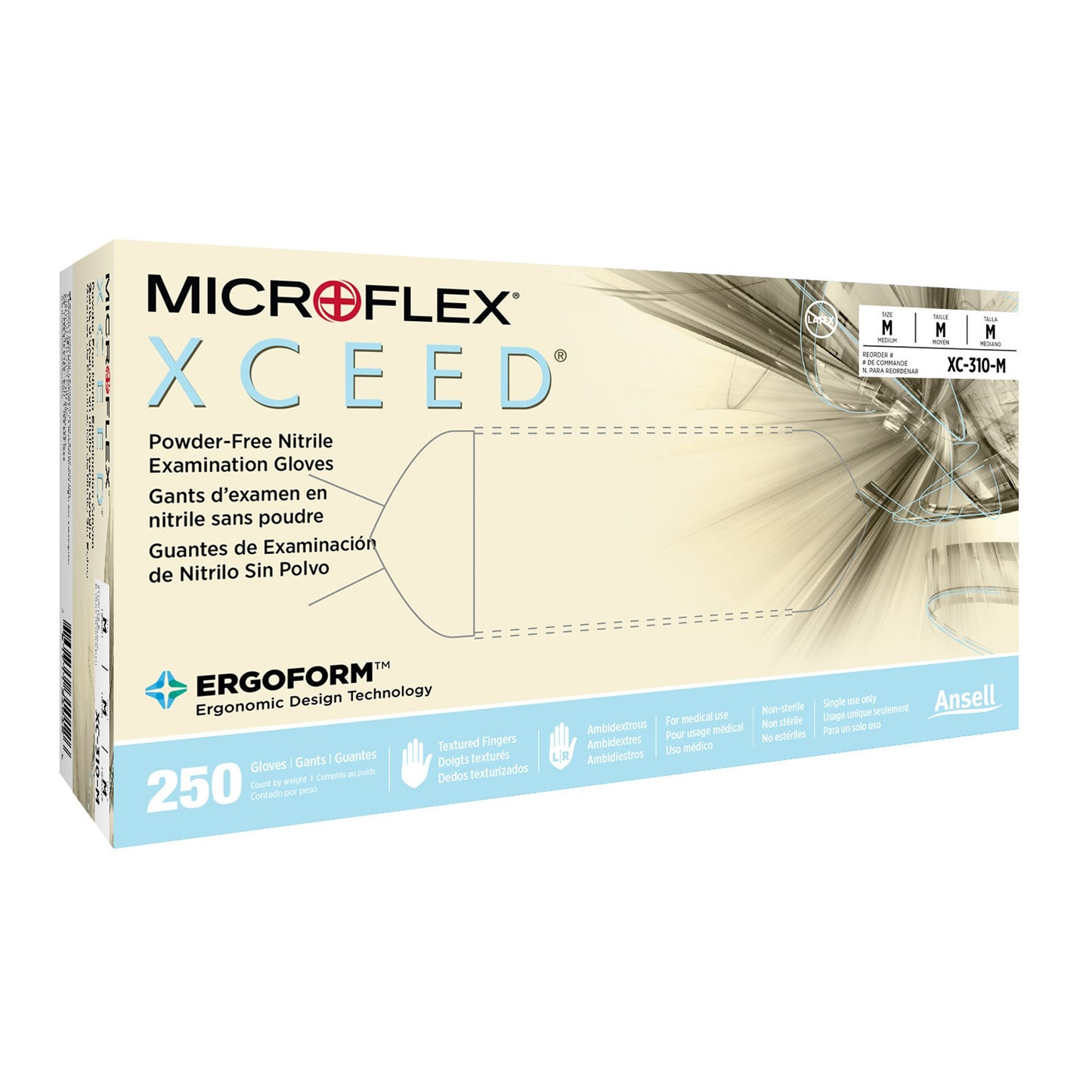 XCEED™ Exam Glove Medium NonSterile Nitrile Standard Cuff Length Textured Fingertips Blue Not Rated (763377_BX)