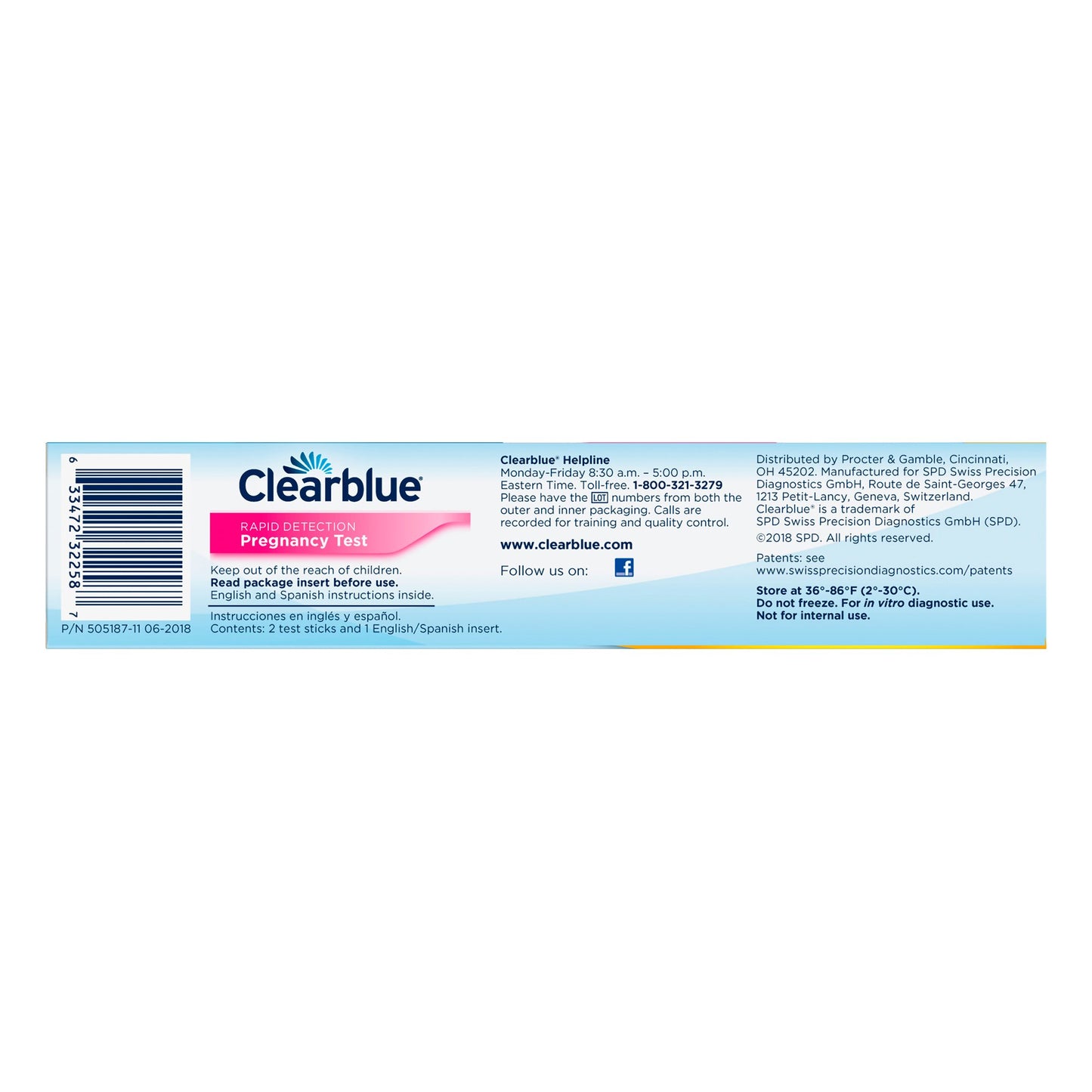 Clearblue® Reproductive Health Test Kit hCG Pregnancy Test 2 Tests CLIA Waived (1077648_BX)