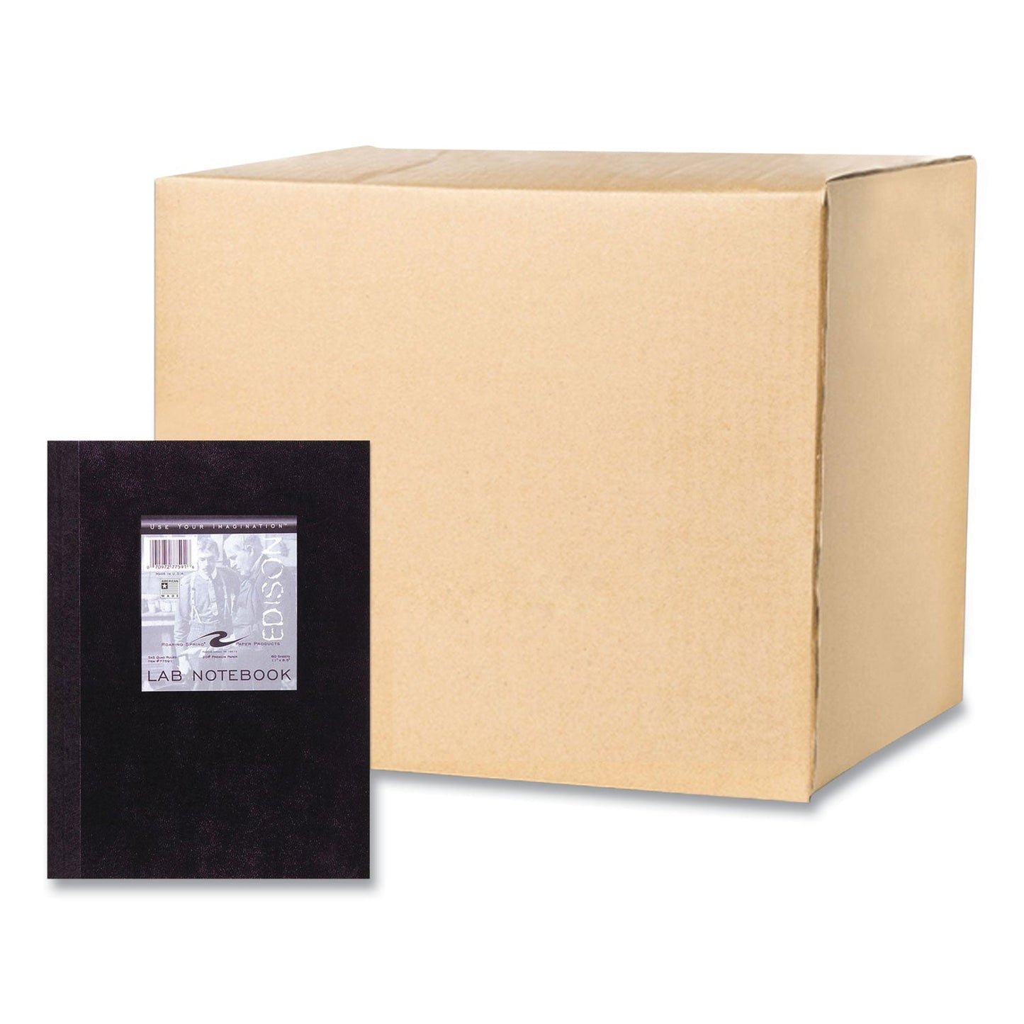 Roaring Spring® Lab and Science Black Notebook, Quad Rule (5 sq/in), Black Cover, (60) 11 x 8.5 Sheets, 24/Carton (ROA77591CS)