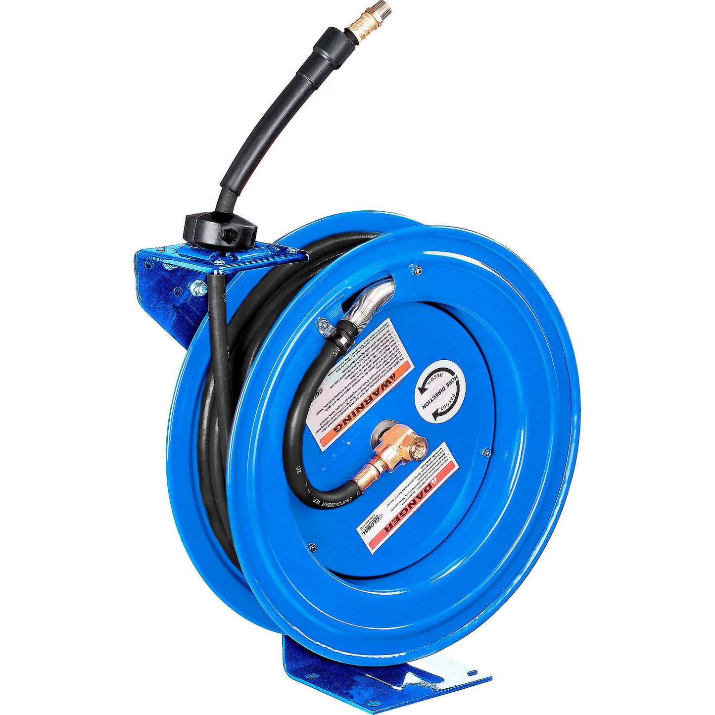 Global Industrial Spring Retractable Steel Hose Reel w/ 3/8" x 50'L Hose, 300 PSI (WB534173)