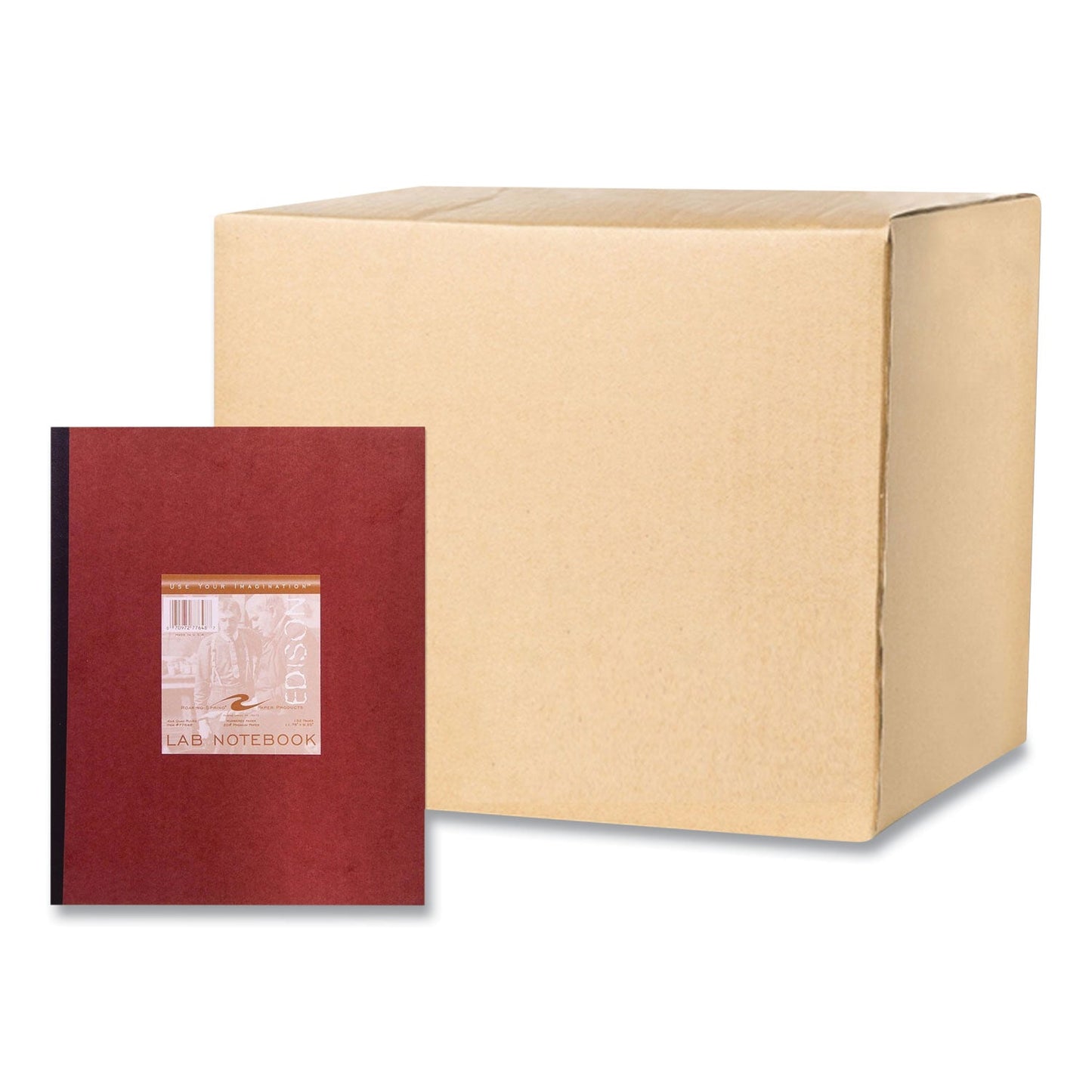Roaring Spring® Lab and Science Numbered Notebook, Quadrille Rule (4 sq/in), Red Cover, (76) 11.75 x 9.25 Sheets, 24/CT,Ships in 4-6 Bus Days (ROA77648CS)