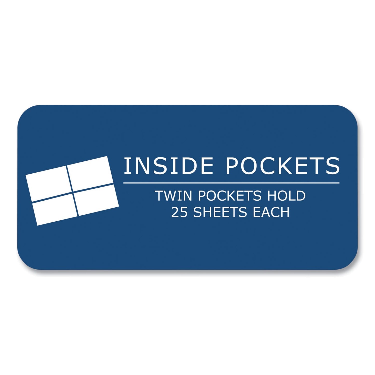 Roaring Spring® Pocket Folder with 3 Fasteners, 0.5" Capacity, 11 x 8.5, Dark Blue, 25/Box, 10 Boxes/Carton (ROA54121CS)