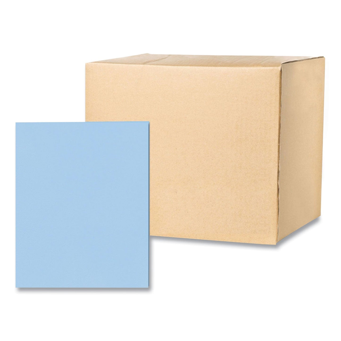 Roaring Spring Pocket Folder, 0.5" Capacity, 11 x 8.5, Light Blue, 25/Box, 10 Boxes/Carton (ROA50124CS)