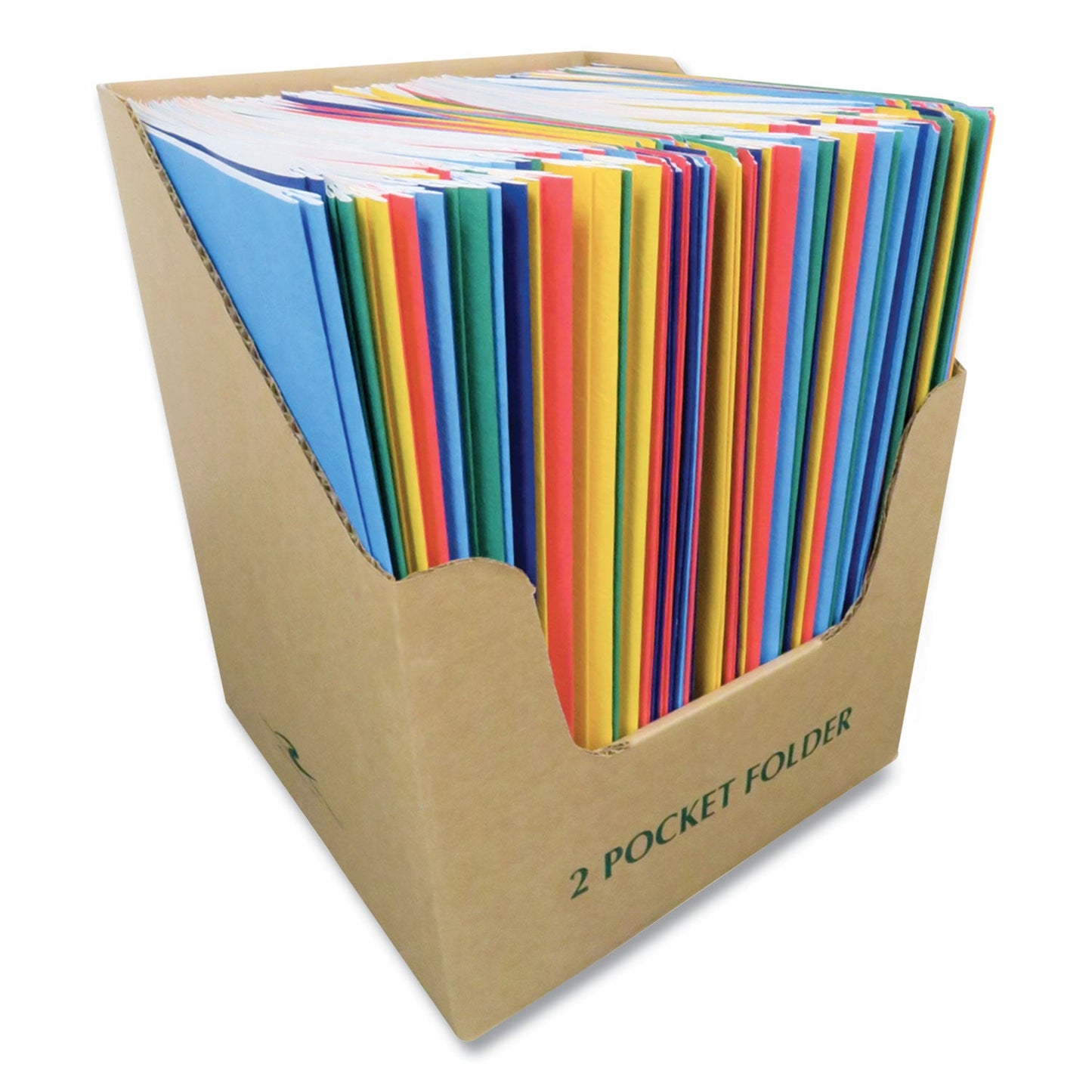 Roaring Spring® Pocket Folder with 3 Fasteners, 0.5" Capacity, 11 x 8.5, Assorted Colors, 100/Carton (ROA54200CS)