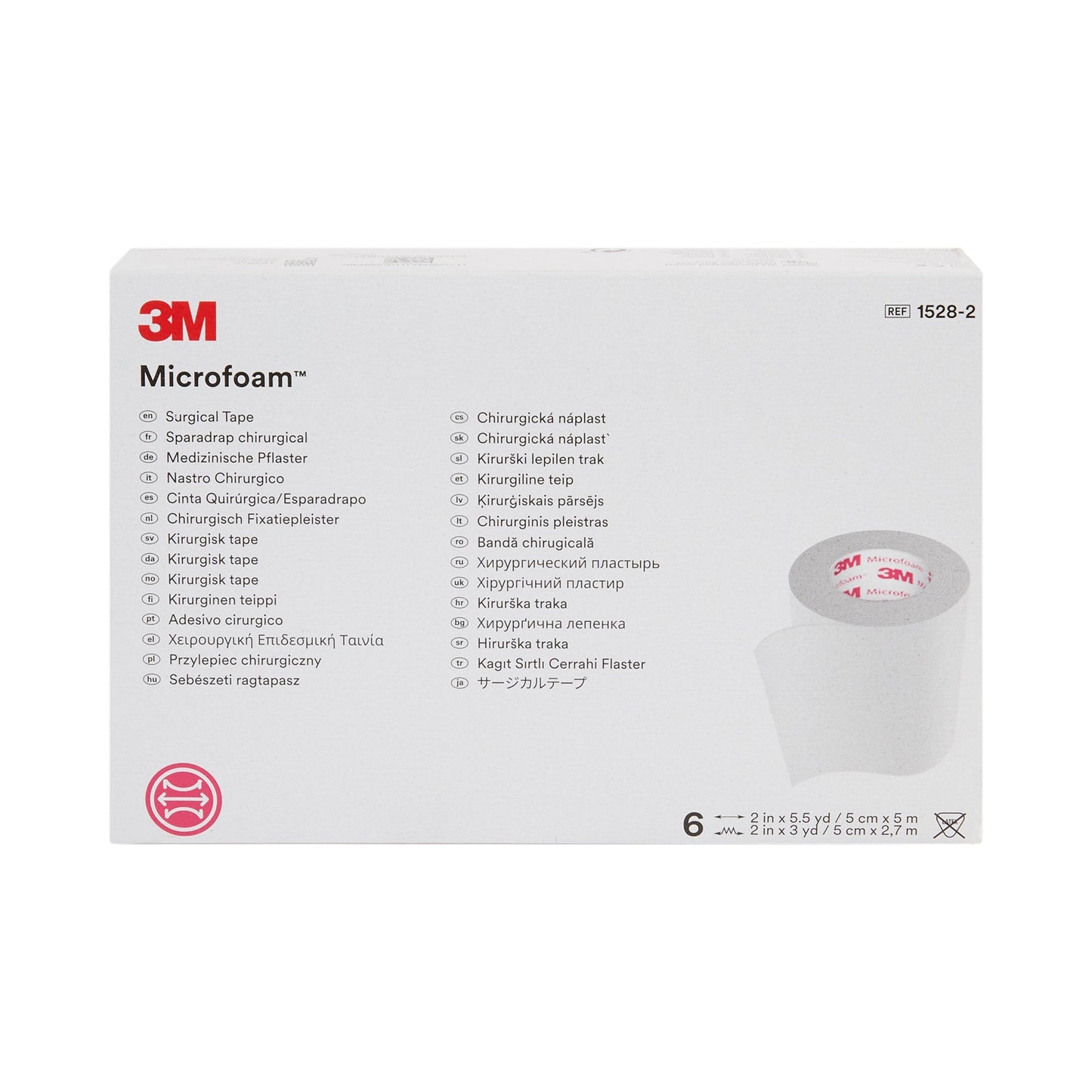 3M™ Microfoam™ Medical Tape White 2 Inch X 5-1/2 Yard Elastic / Foam NonSterile (5961_BX)