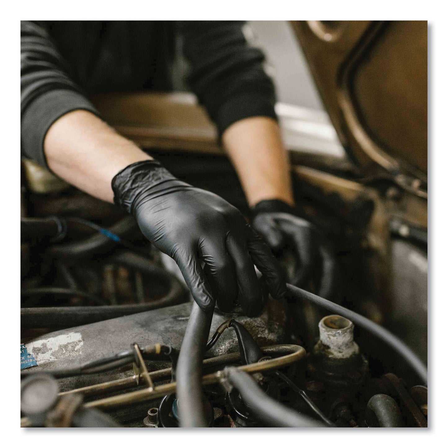 GloveWorks® by AMMEX® Industrial Nitrile Gloves, Powder-Free, X-Large, 5 mil Thick, 9.5" Long, Black, 100/Box, 10 Boxes/Carton (AXCGPNB48100)