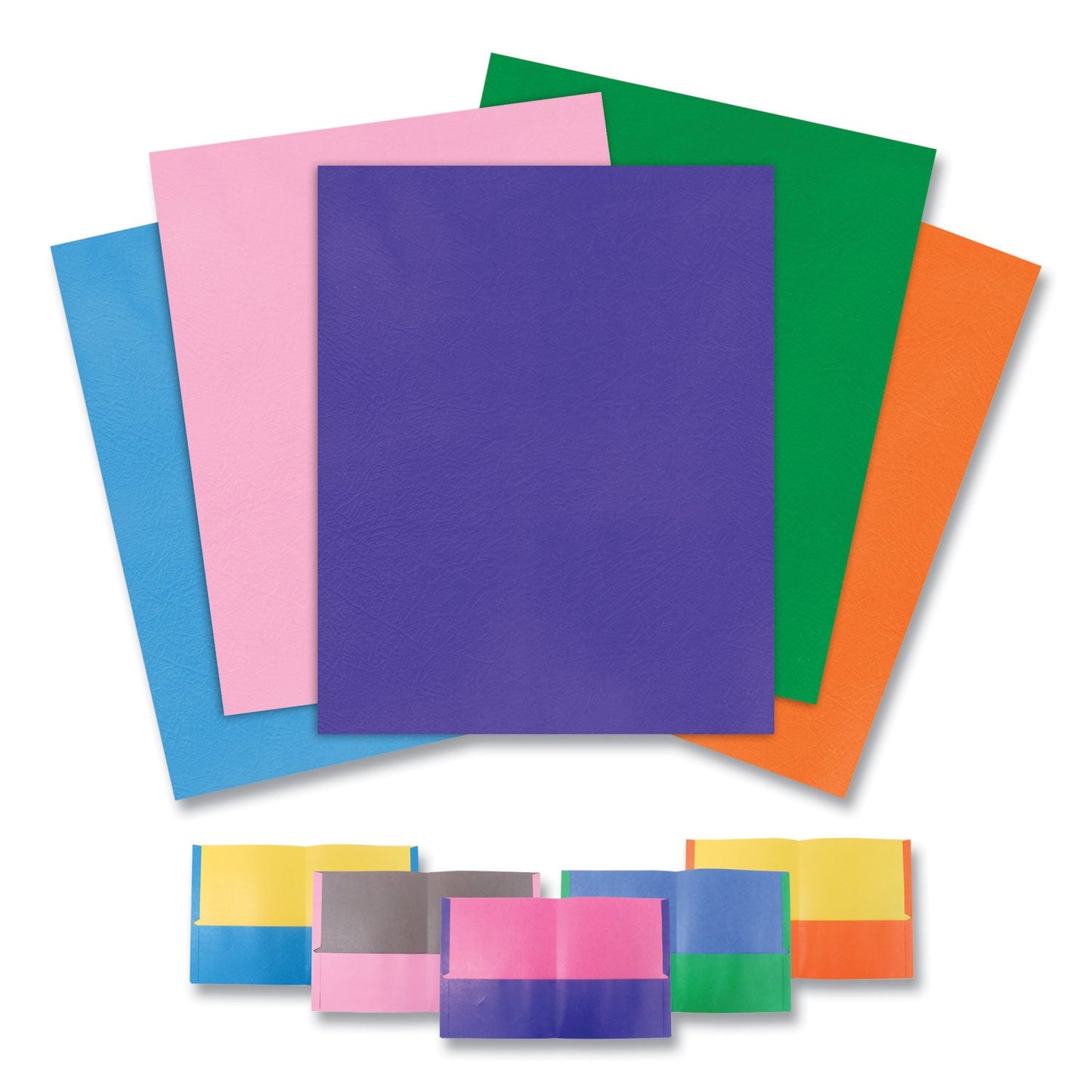 Roaring Spring Pocket Folder, 0.5" Capacity, 11 x 8.5, Assorted Colors, 50/Carton (ROA50205CS)