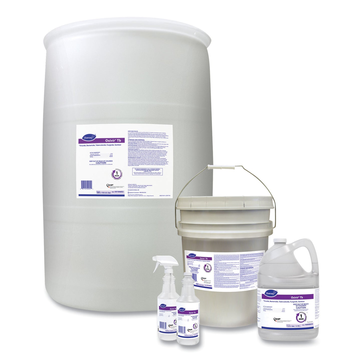 Diversey™ Oxivir TB, Characteristic Scent, 55 gal Drum (DVO101104053)