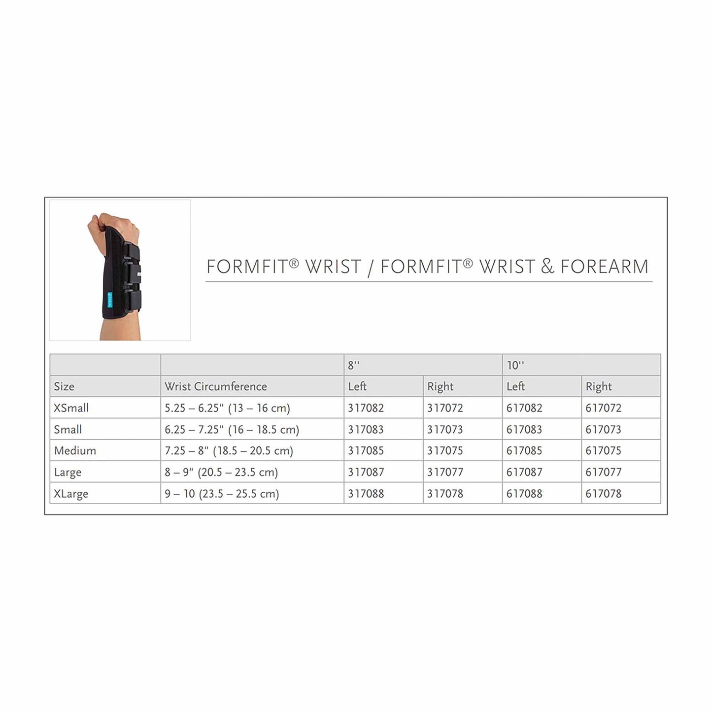 Ossur® Formfit® Wrist Brace Aluminum / Cotton / Polyester Right Hand Black Large (341415_EA)