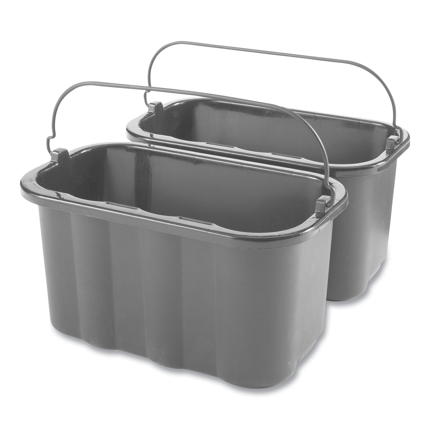 Rubbermaid® Commercial Heavy-Duty Cleaning Cart Caddy, 10 qt, Black, 6/Carton (RCPFG9T8200BLA)