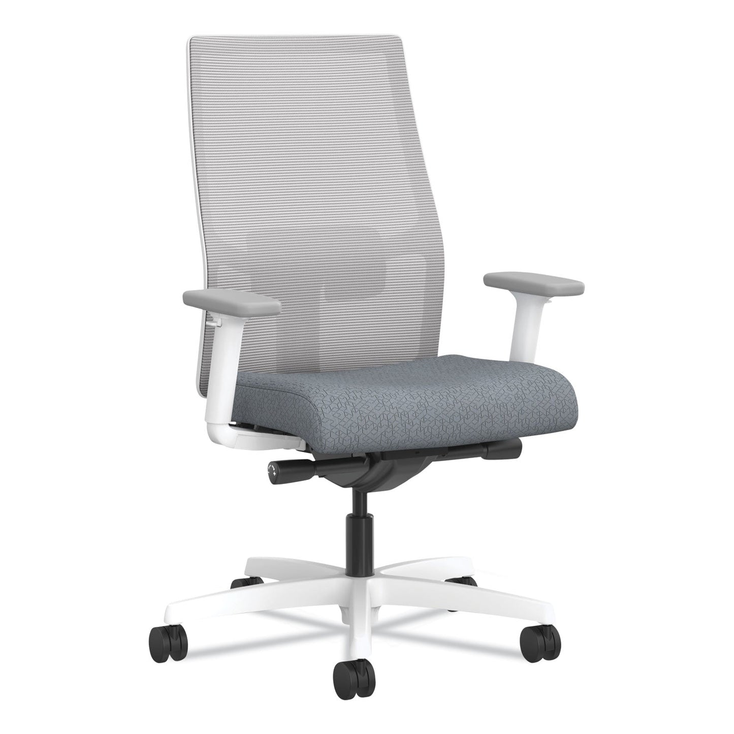 HON® Ignition 2.0 4-Way Stretch Mid-Back Mesh Task Chair, Up to 300 lb, 17" - 20" Seat Ht, Basalt/Fog/White (HONI2MM2AFA25YX)