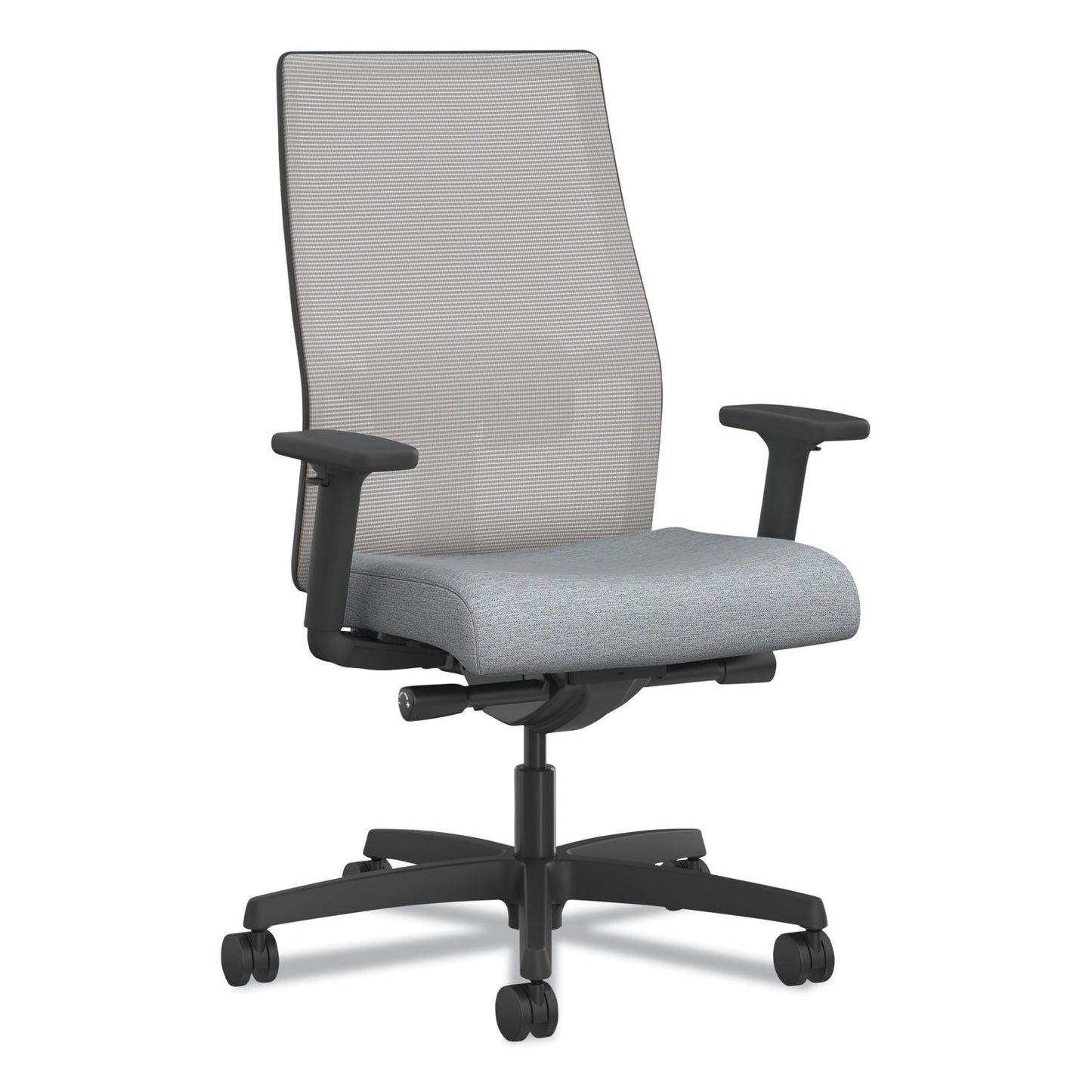 HON® Ignition 2.0 4-Way Stretch Mid-Back Mesh Task Chair, White Adjustable Lumbar Support, Cloud/Fog/White (HONI2MM2AFH18BT)