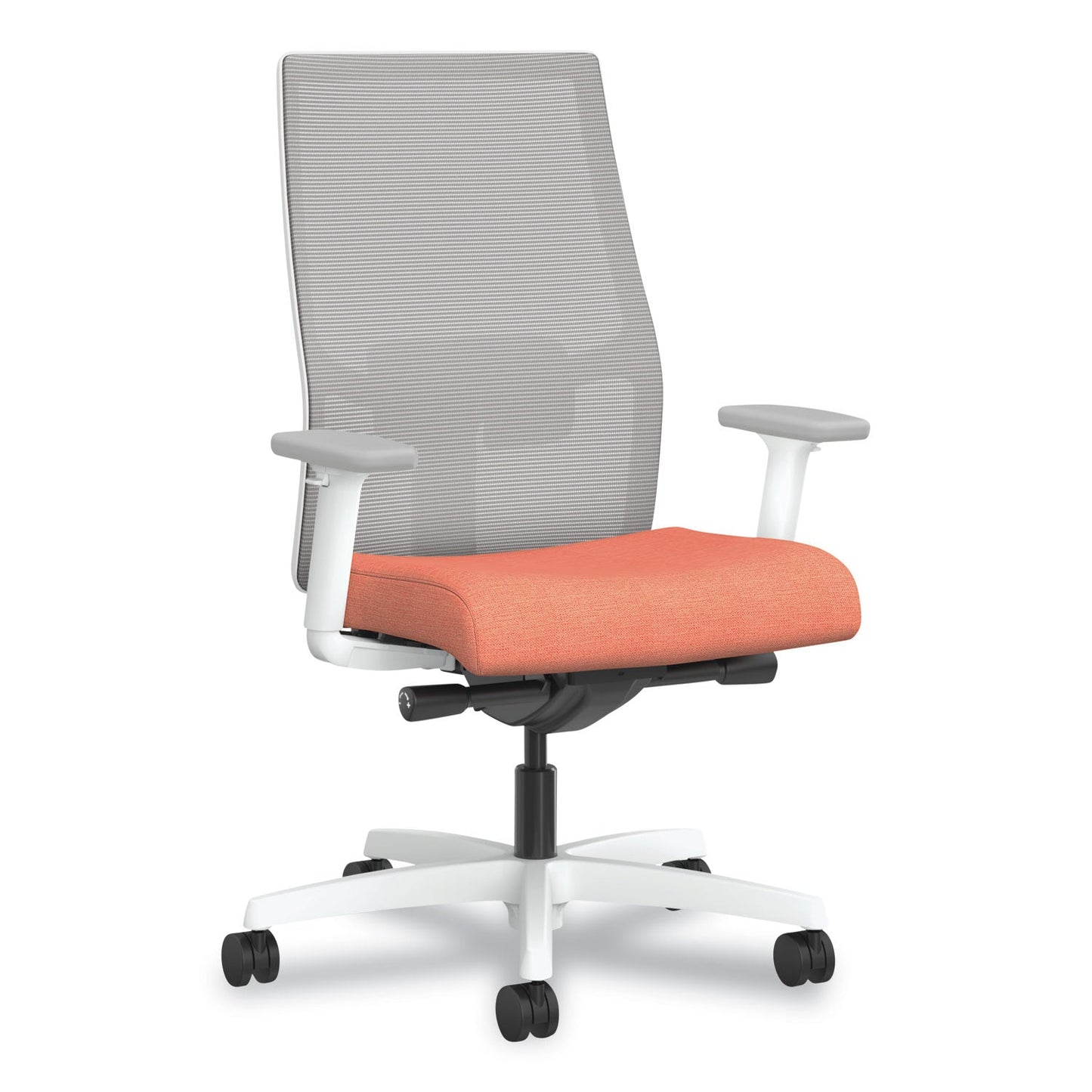 HON® Ignition 2.0 4-Way Stretch Mid-Back Mesh Task Chair,White Lumbar Support, Passion Fruit/Fog/White (HONI2MM2AFH02WX)