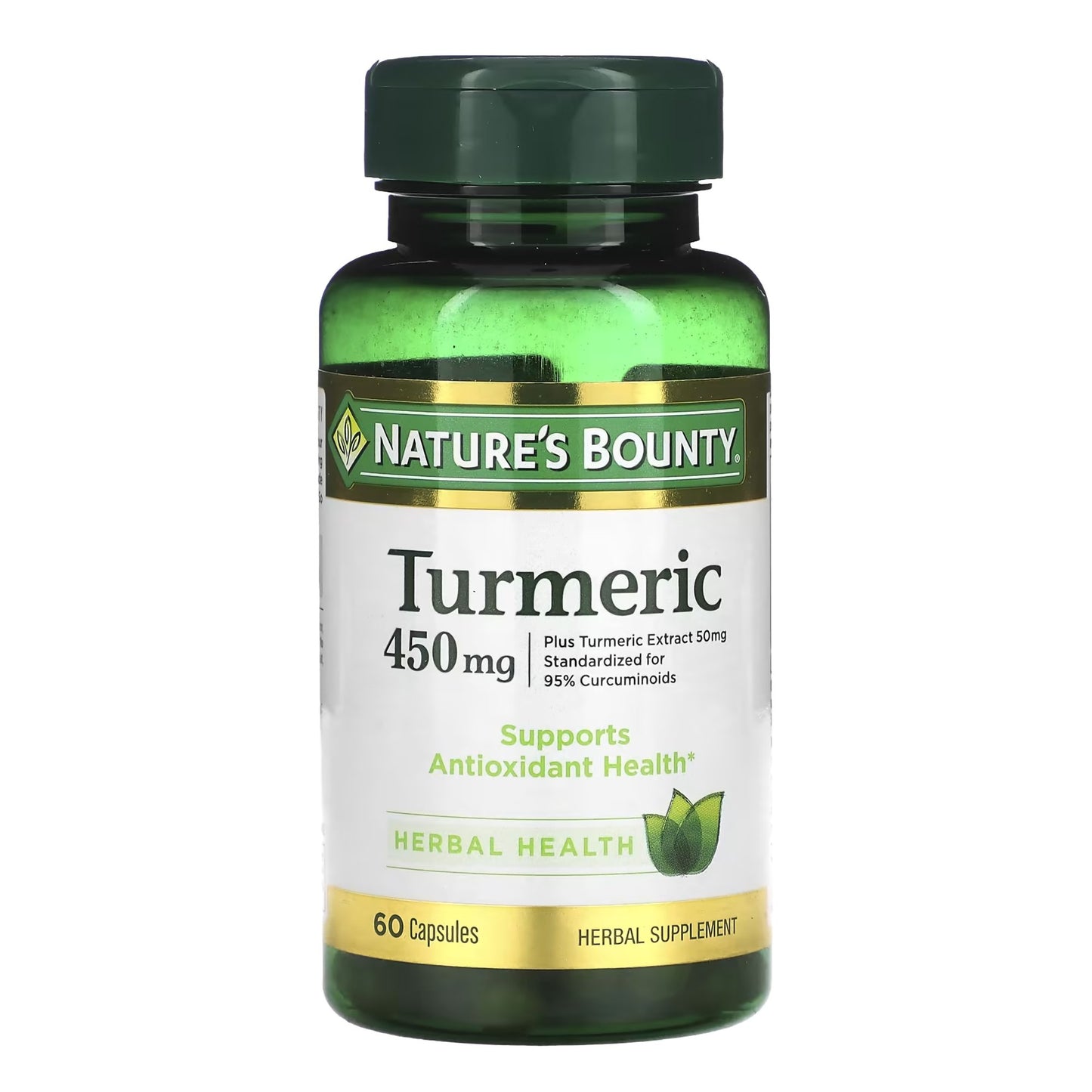 Nature's Bounty® Herbal Supplement Turmeric 450 mg Strength Capsule 60 per Bottle (1231650_BT)