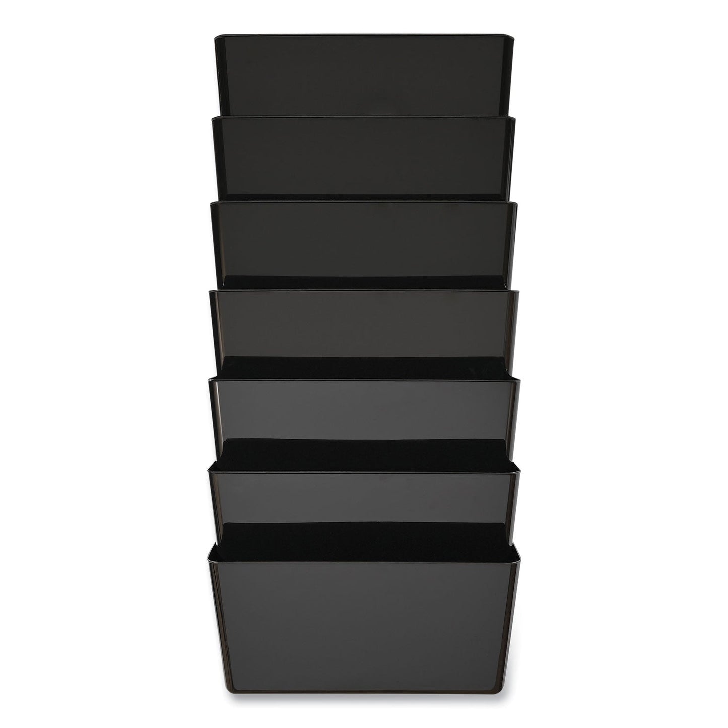 deflecto EZ Link Stackable DocuPocket, 7 Sections, Letter Size, 13" x 4" x 14" to 19", Black (DEF73704)