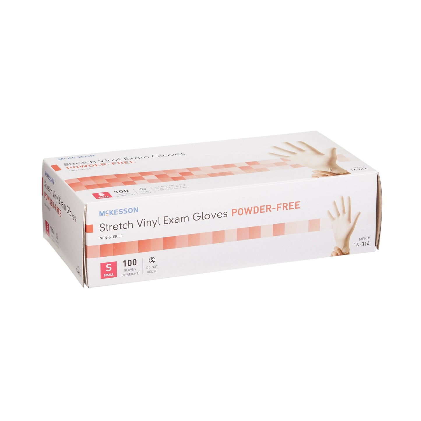 McKesson Exam Glove Small NonSterile Stretch Vinyl Standard Cuff Length Smooth Ivory Not Rated (409742_CS)