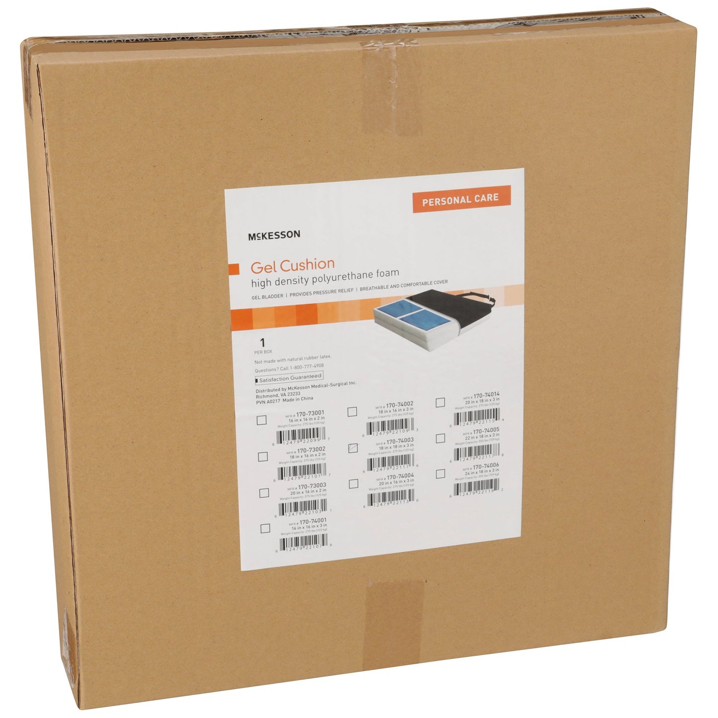 McKesson Seat Cushion 18 W X 18 L X 3 D Inch Foam / Gel (1065561_EA)