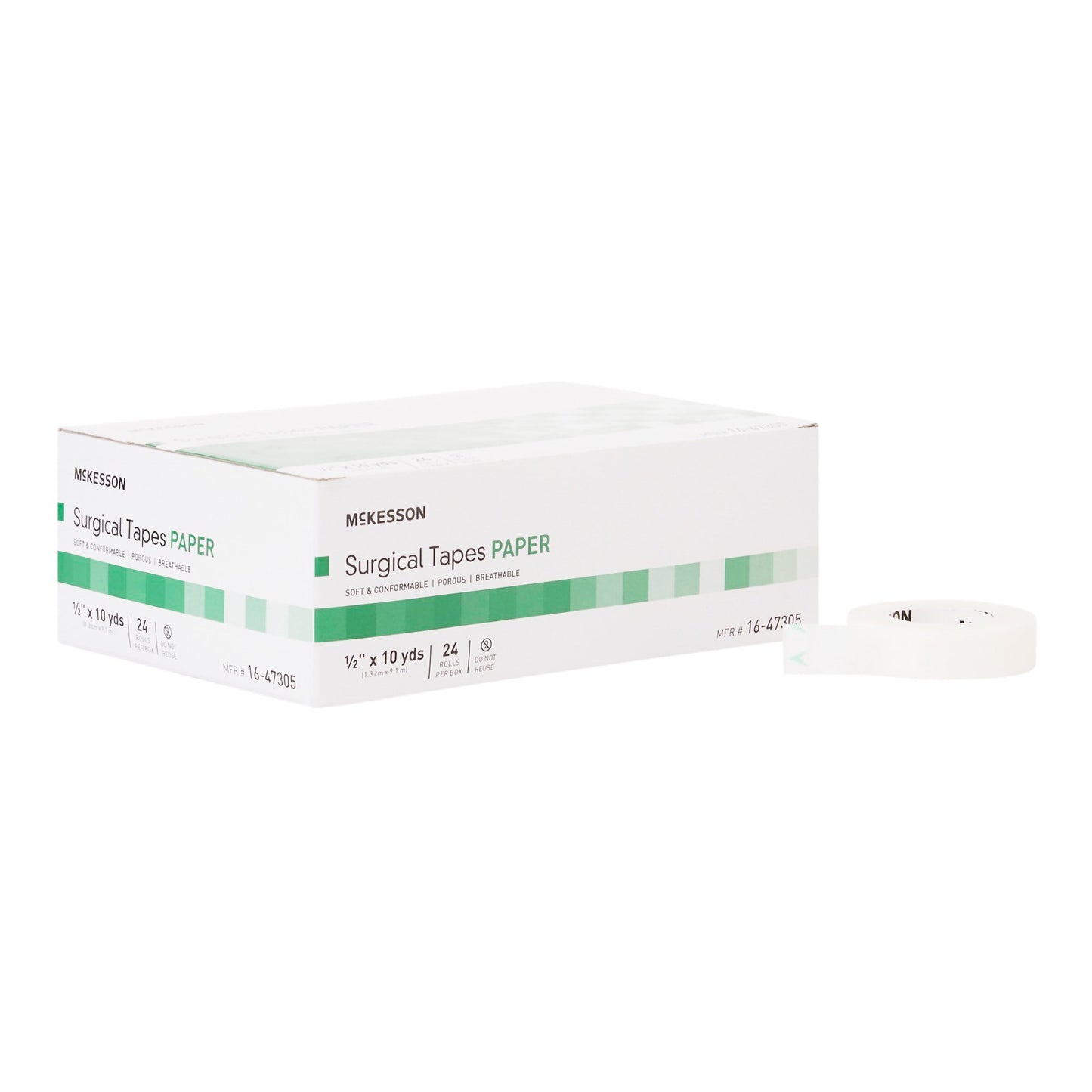 McKesson Medical Tape White 1/2 Inch X 10 Yard Paper NonSterile (455530_CS)
