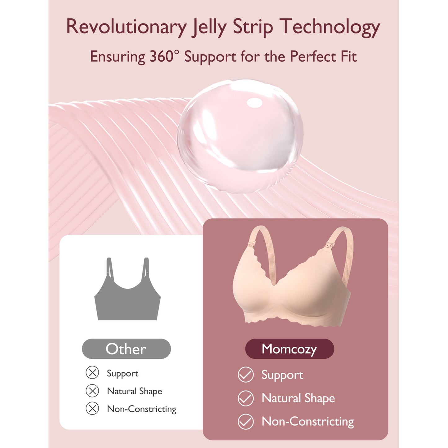 Momcozy Nursing Bra Beige Large 36 to 38 Inch (1261822_EA)