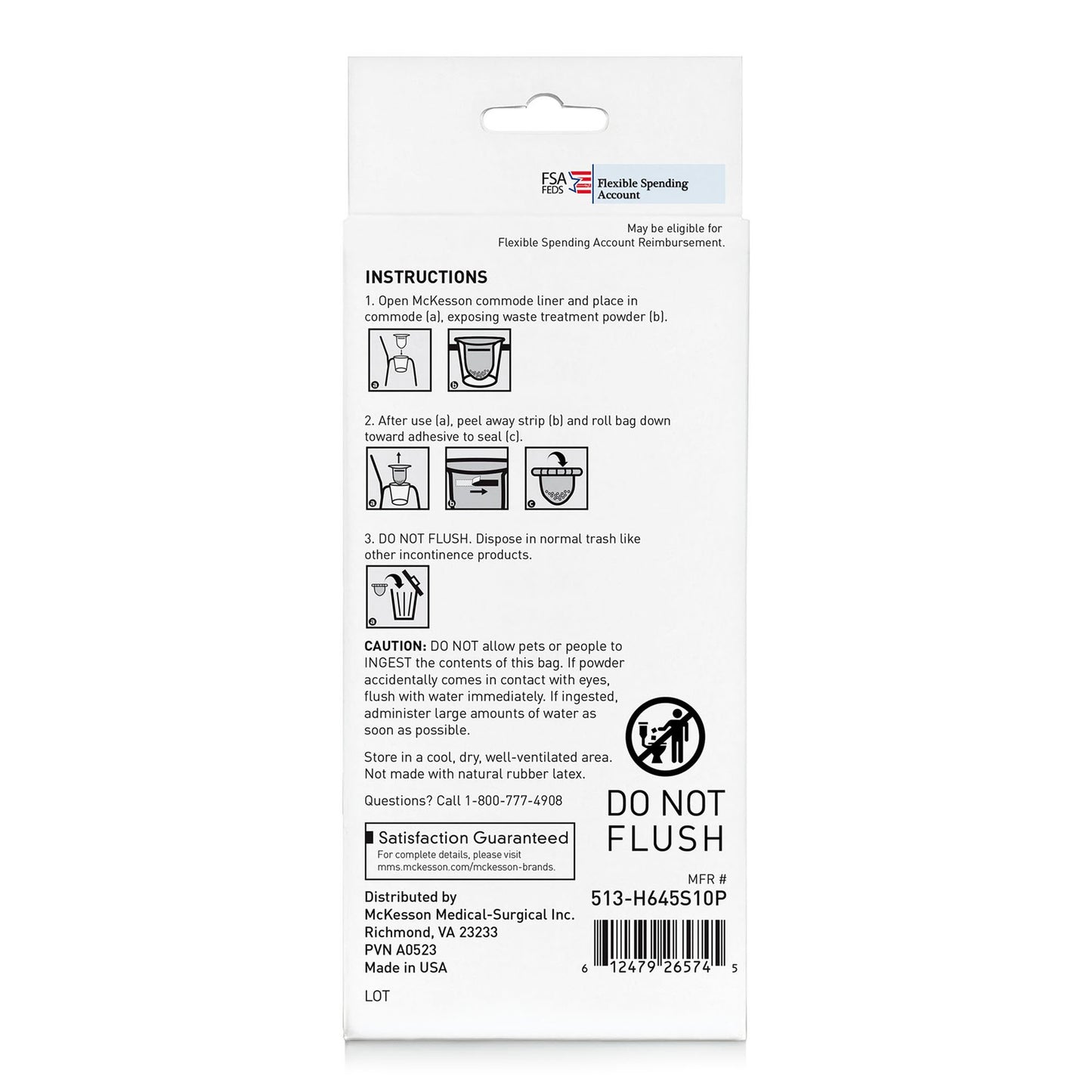 McKesson Commode Liner For Commode / Shower Chair (1248835_PK)