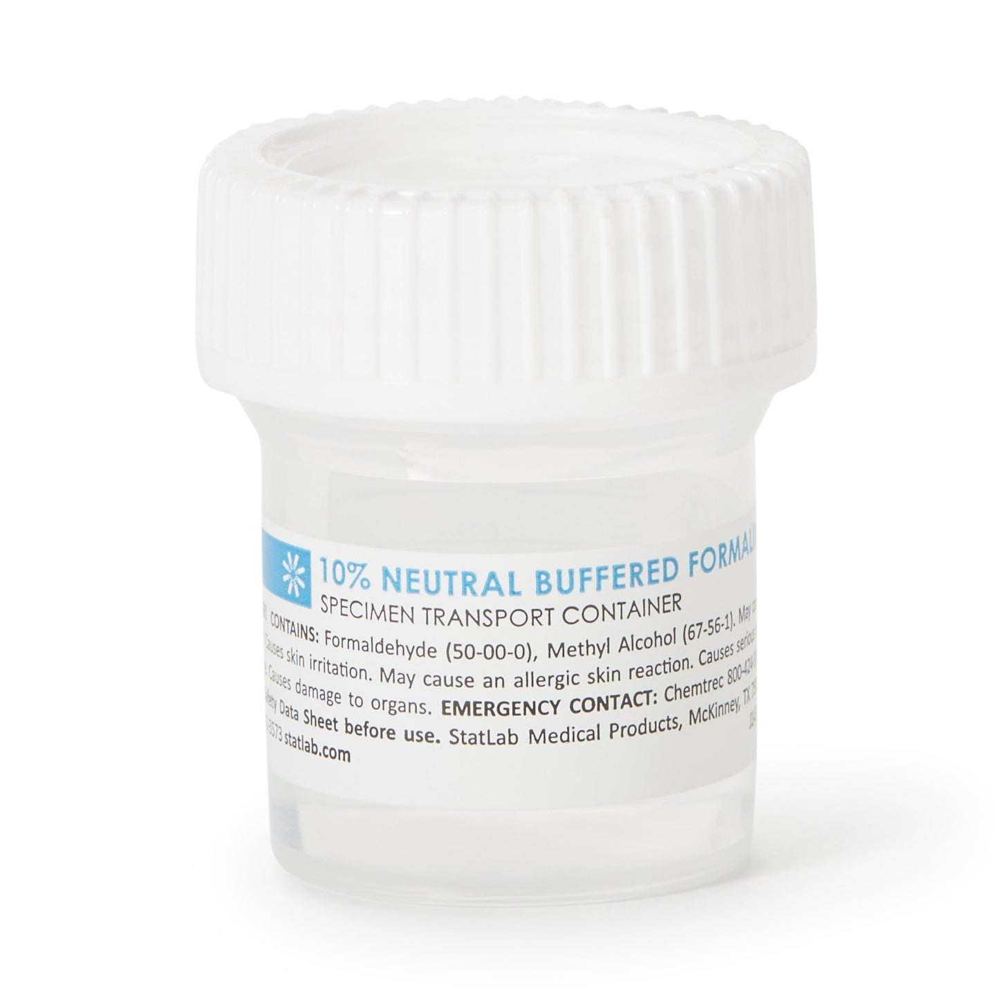 StatClick™ Prefilled Formalin Container 10 mL Fill in 20 mL (0.67 oz.) Screw Cap Warning Label NonSterile (1002261_EA)