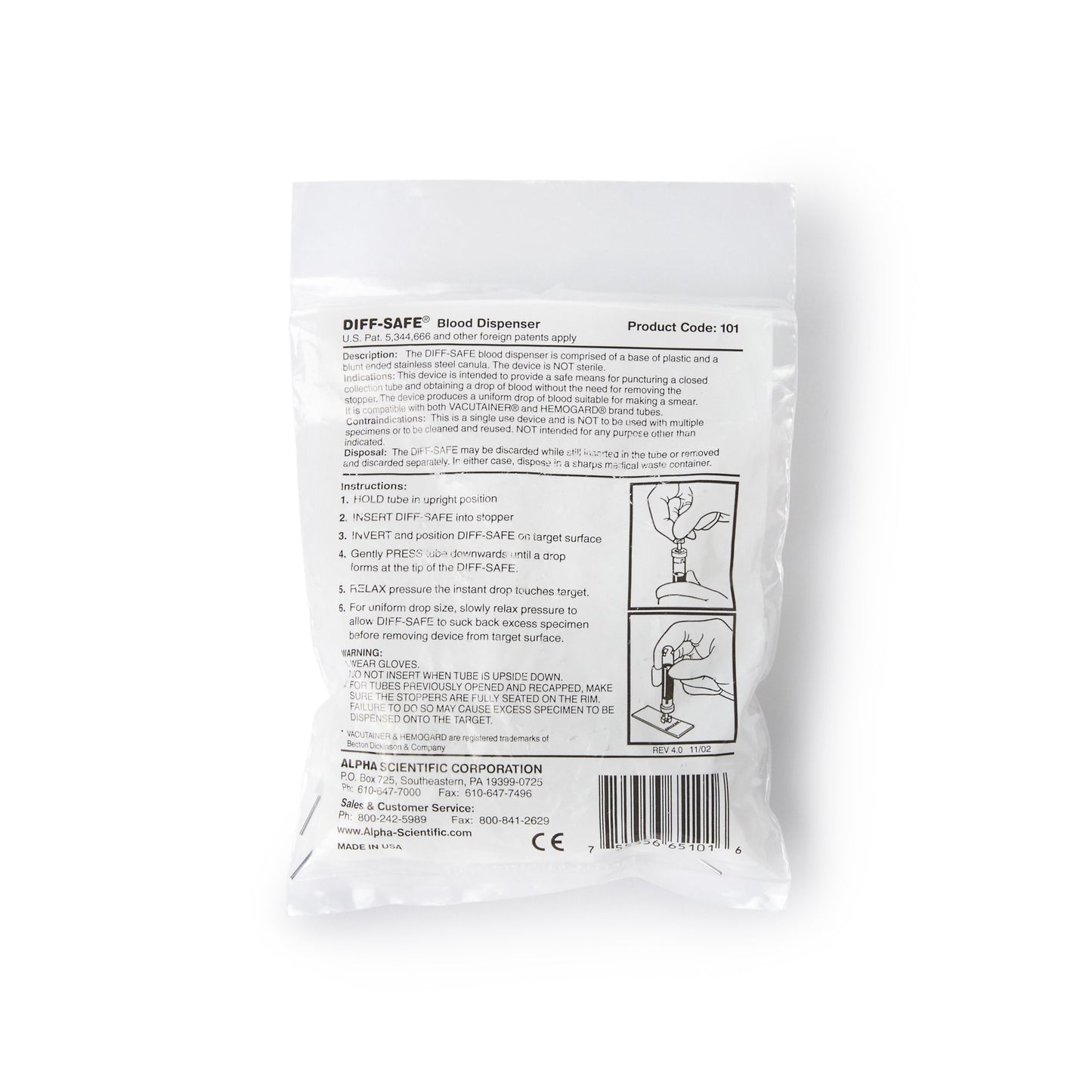 DIFF-SAFE® Blood Dispenser For Blood Smears (1010194_BX)