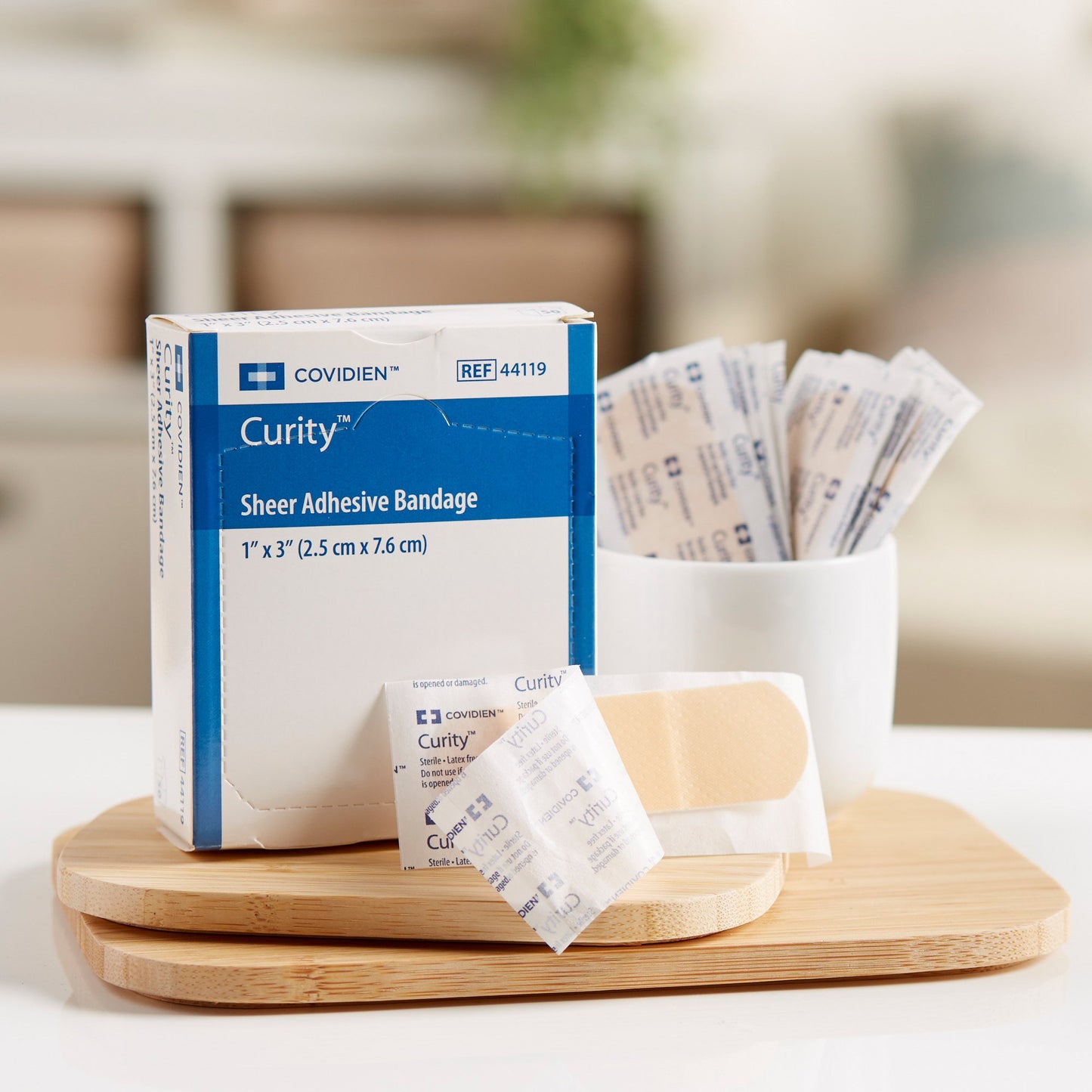 Curity™ Adhesive Strip 1 X 3 Inch Plastic Rectangle Sheer Sterile (915648_BX)