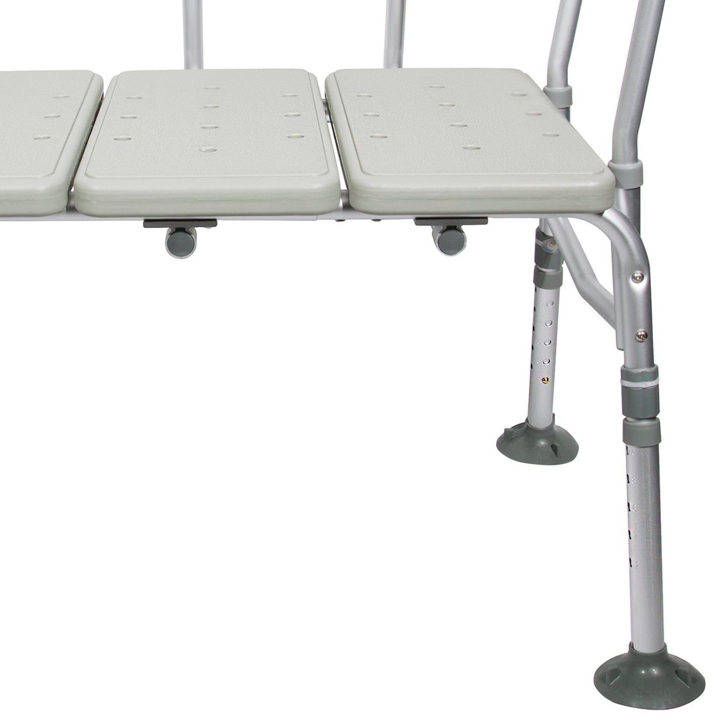 McKesson Knocked Down Bath Transfer Bench Removable Arm Rail 17-1/2 to 22-1/2 Inch Seat Height 400 lbs. Weight Capacity (1065210_EA)