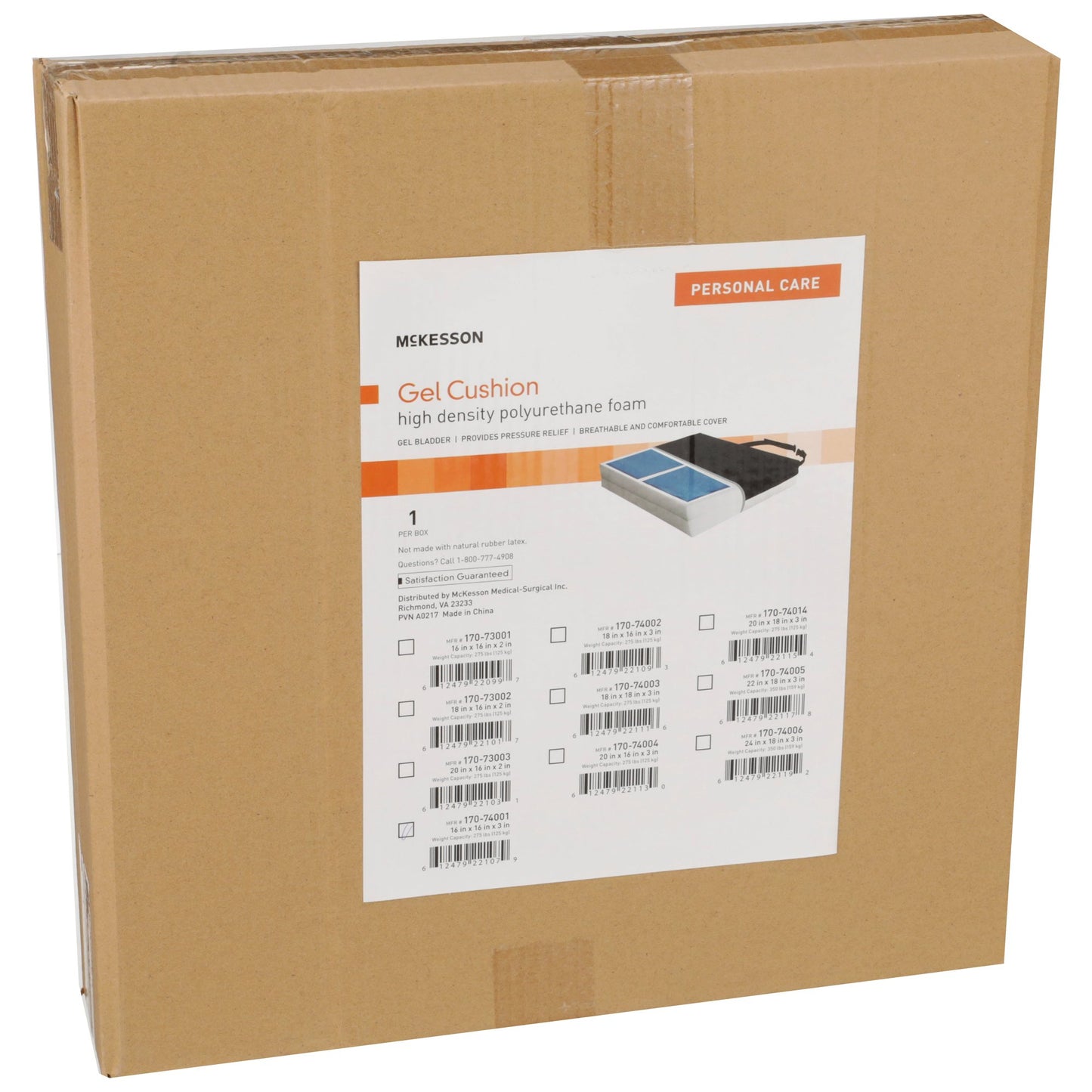 McKesson Seat Cushion 16 W X 16 L X 3 D Inch Foam / Gel (1065560_CS)