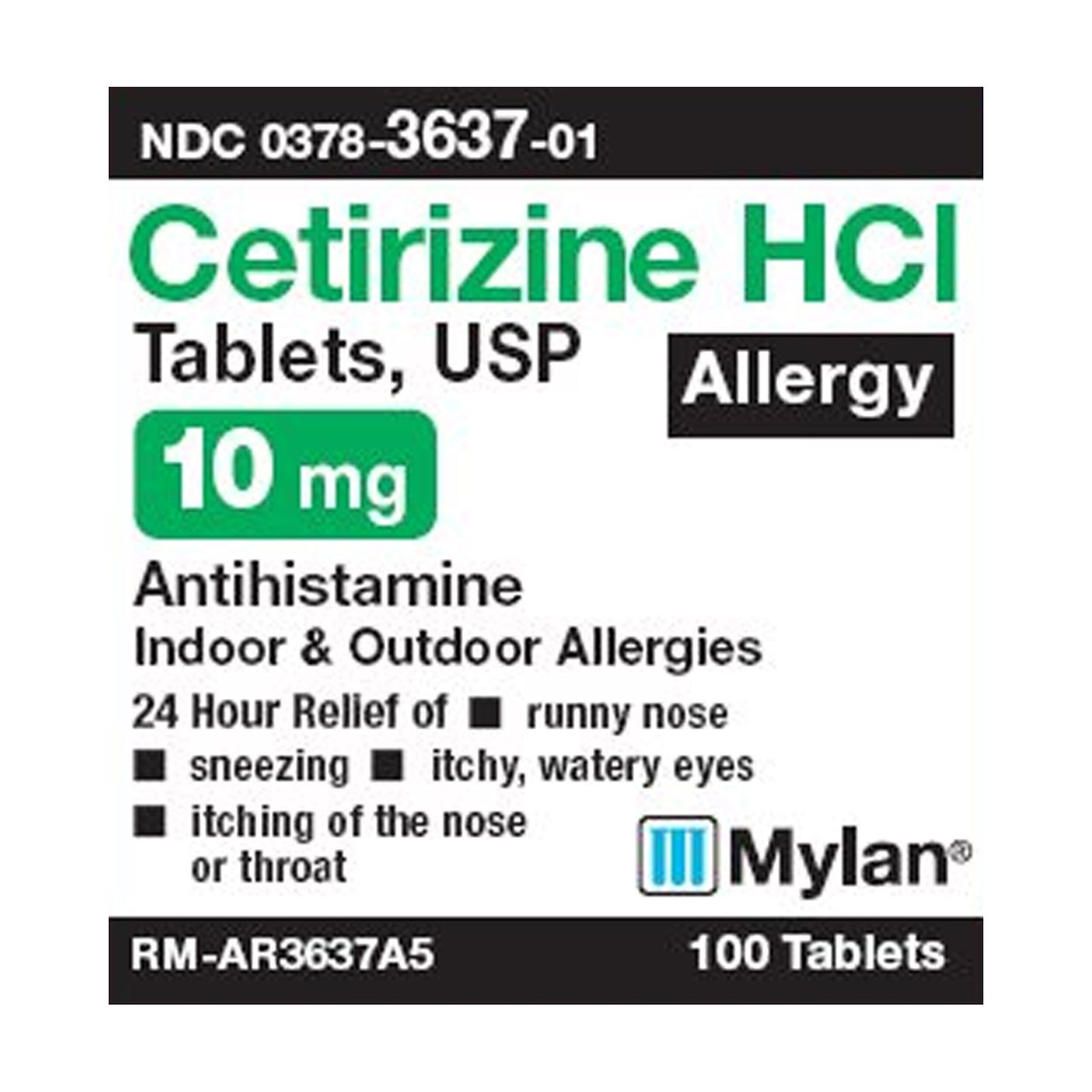 Mylan Allergy Relief 10 mg Strength Tablet 100 per Bottle (707130_BT)