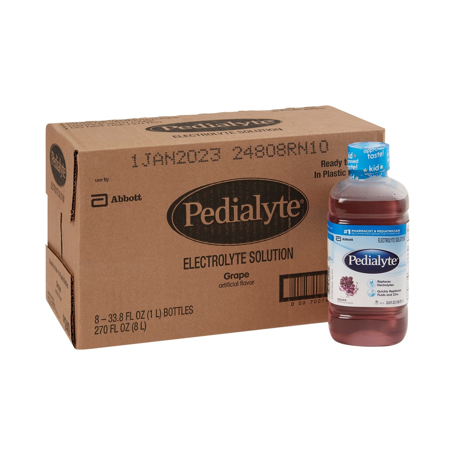 Pedialyte® Classic Oral Electrolyte Solution Grape Flavor 33.8 oz. Electrolyte (366834_CS)