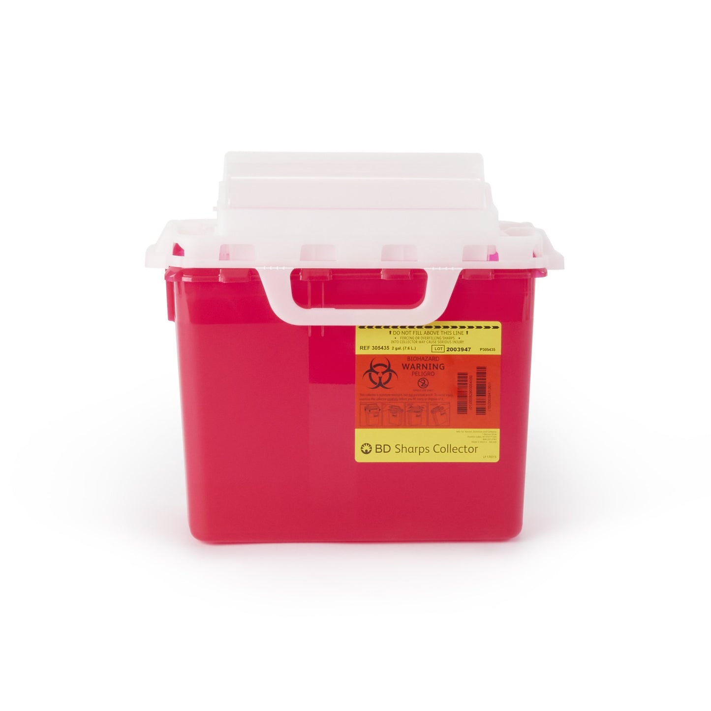 BD™ Sharps Container Red Base 12-1/2 H X 10-7/10 W X 6 D Inch Horizontal Entry 2 Gallon (326023_EA)
