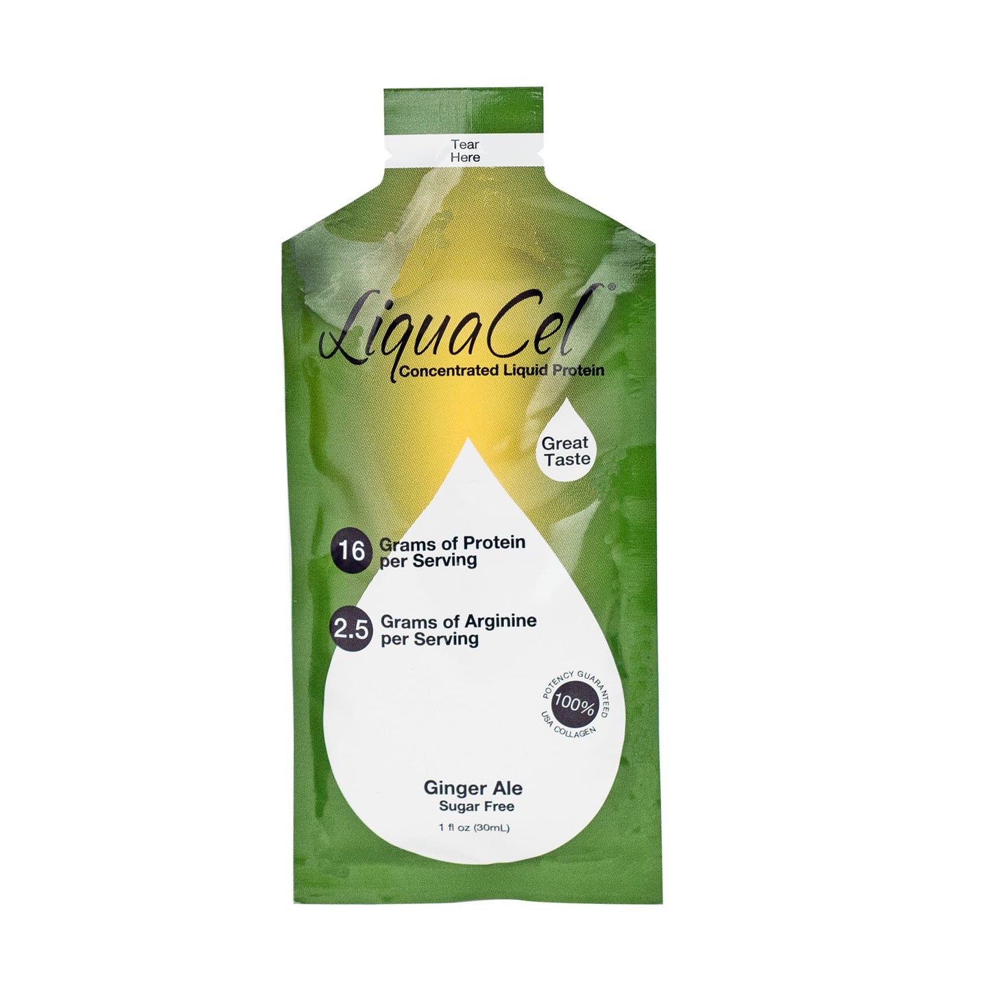 LiquaCel® Oral Supplement Ginger Ale Flavor Liquid 1 oz. Individual Packet (1226217_CS)