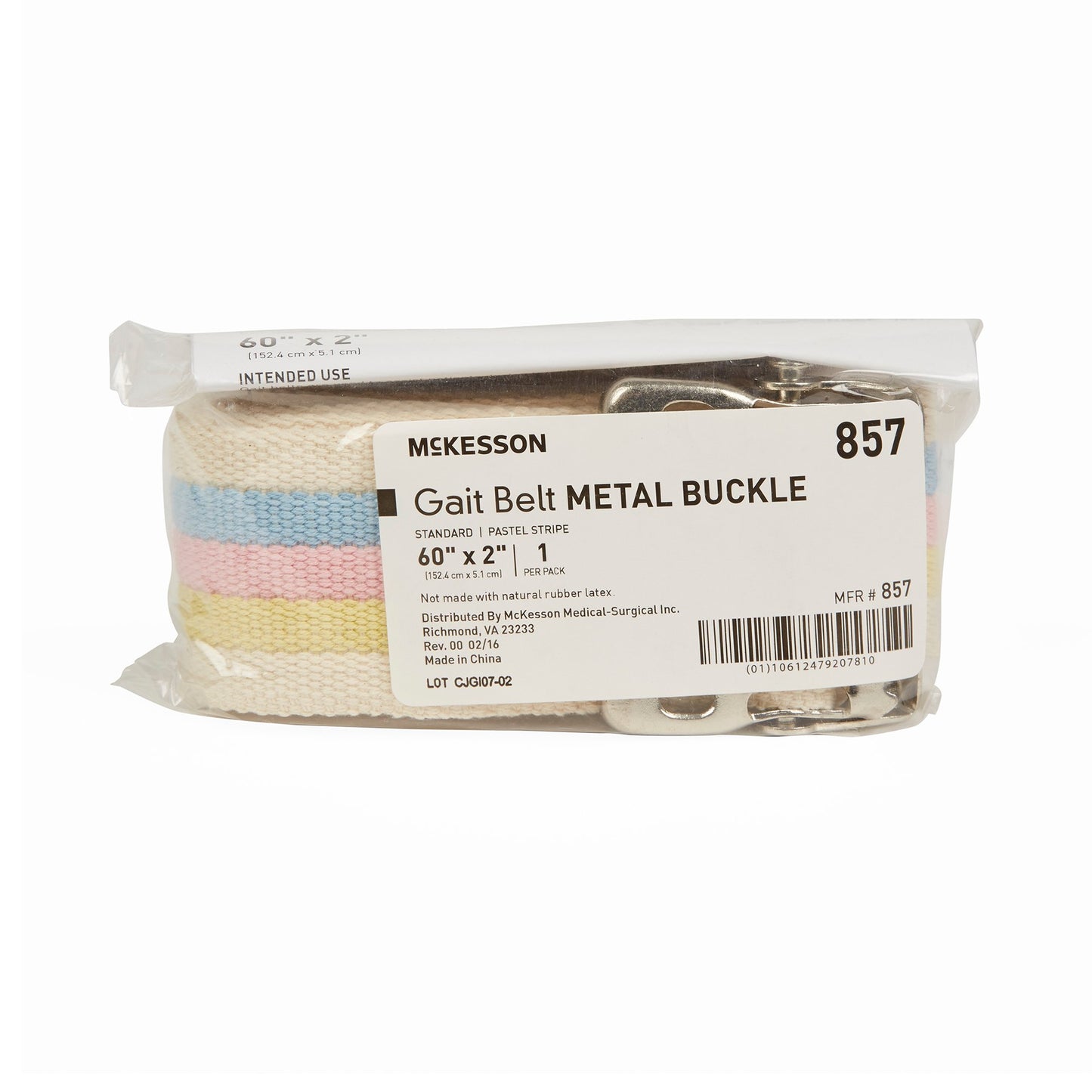 McKesson Gait Belt 60 Inch Length Pastel Stripe Polyester (864670_EA)