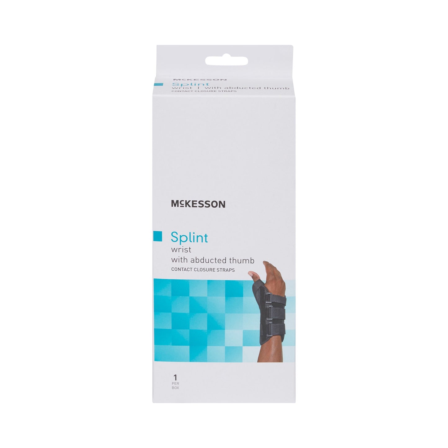 McKesson Wrist Brace with Abducted Thumb Aluminum / Foam / Spandex / Plastic Left Hand Black Medium (1159141_EA)