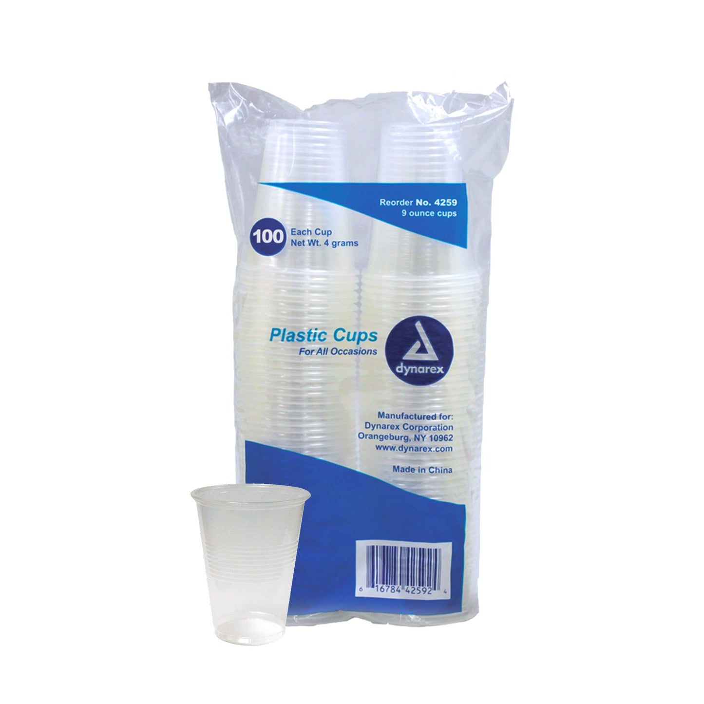 Dynarex® Drinking Cup 9 oz. Translucent Plastic Disposable (826672_PK)