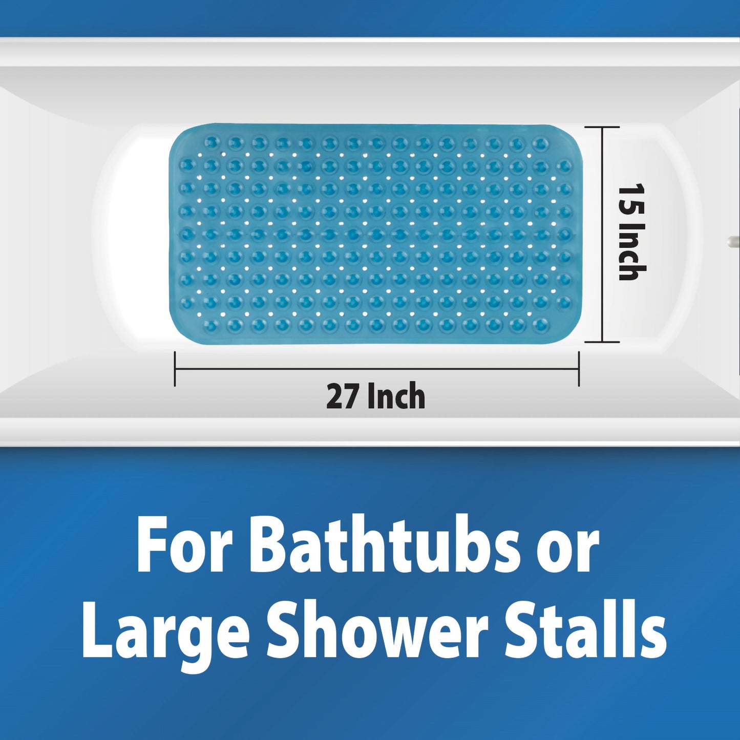 Theracare™ Non-Slip Bath Mat Vinyl 15 X 27 Inch (1257842_EA)