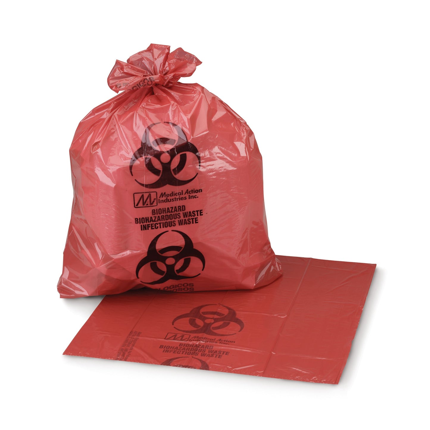 McKesson Biohazard Waste Bag Biohazard Symbol / Infectious Waste 40 to 45 gal. Red 17 X 23 X 46 Inch (172739_CS)