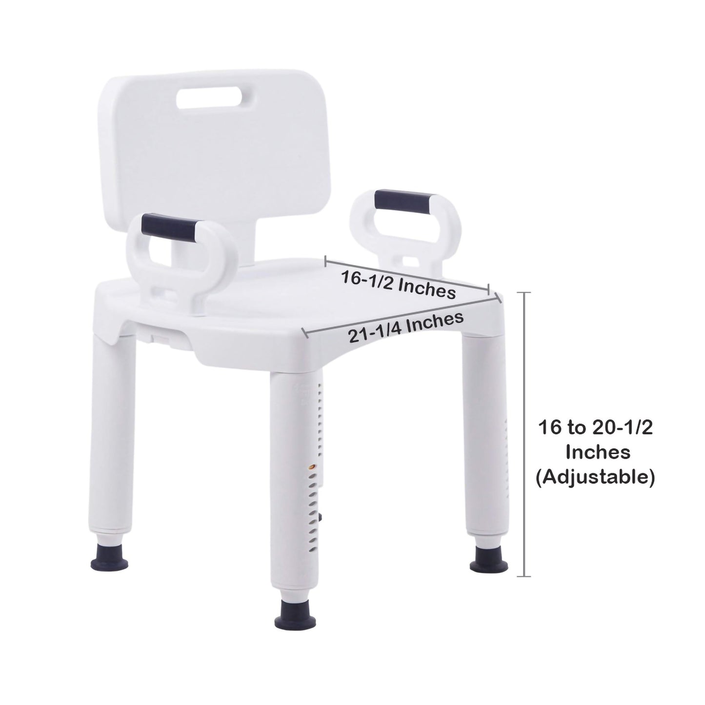 McKesson Bath Bench Removable Arms Plastic Frame Removable Backrest 21-1/4 Inch Seat Width 350 lbs. Weight Capacity (1065204_CS)